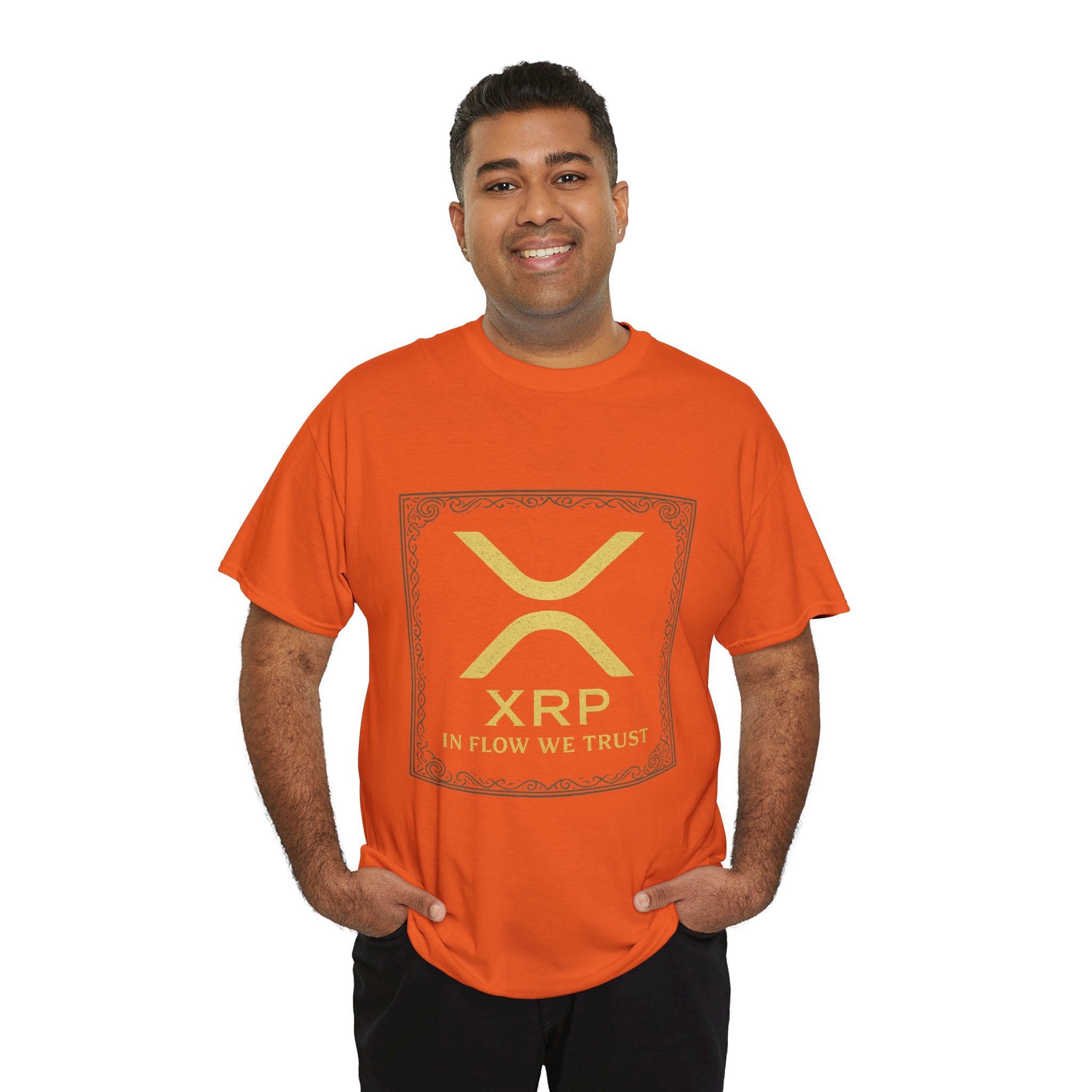 XRP Logo T-Shirt — "In Flow We Trust" Crypto Tee for Ripple Fans