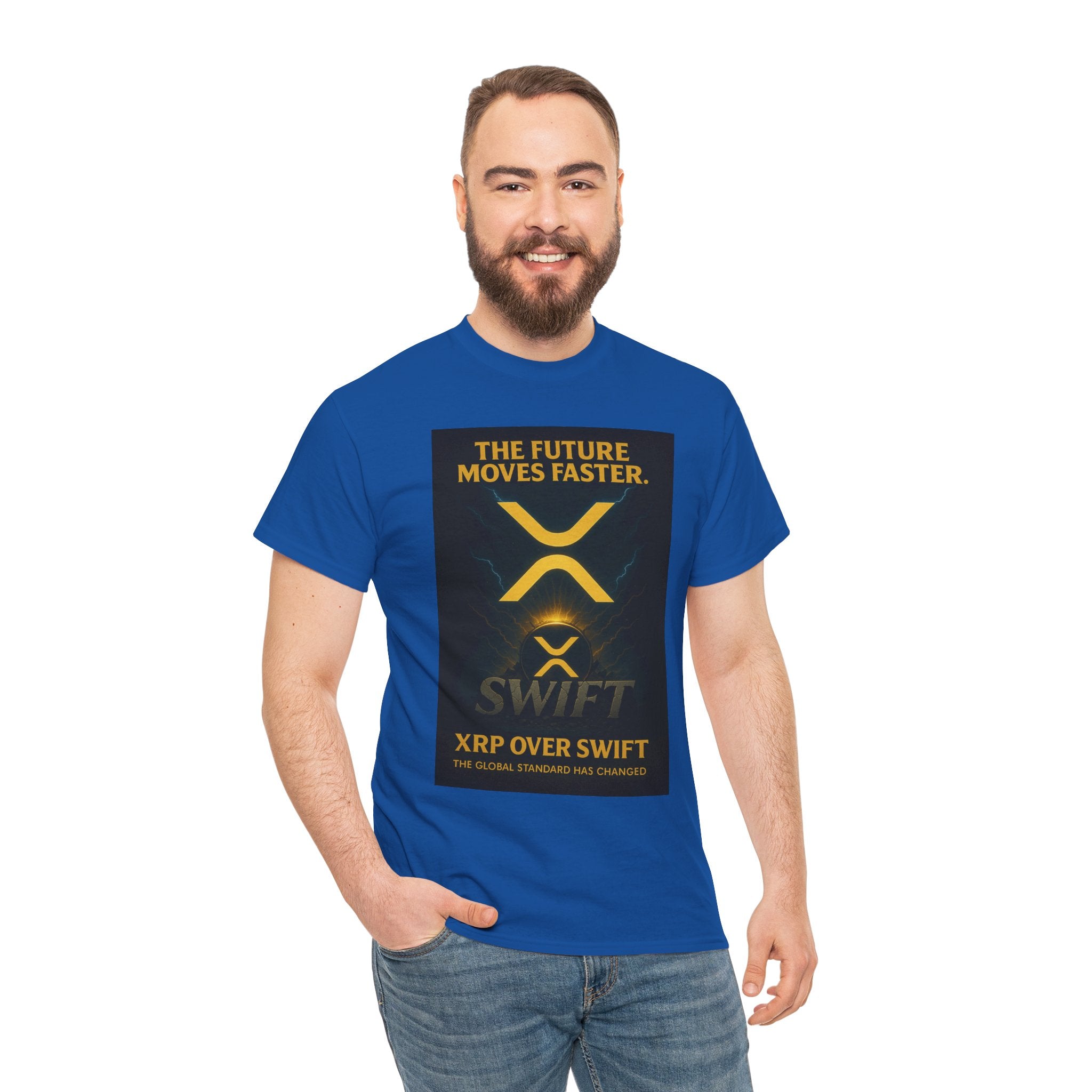 XRP Swift Crypto T-Shirt — “The Future Moves Faster” XRP Over Swift Tee