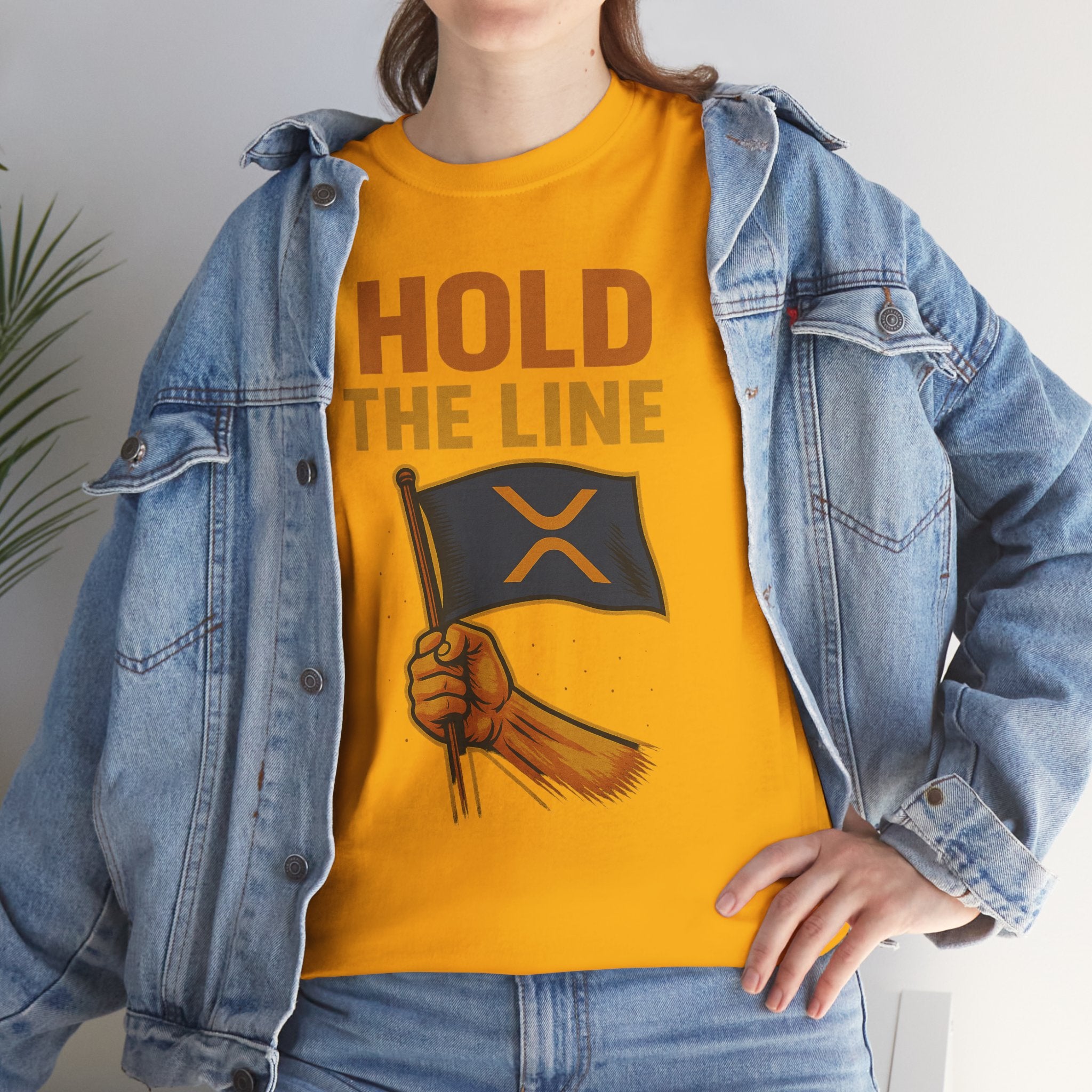 Hold The Line Tee — Bold Flag Graphic Cryptocurrency XRP Shirt
