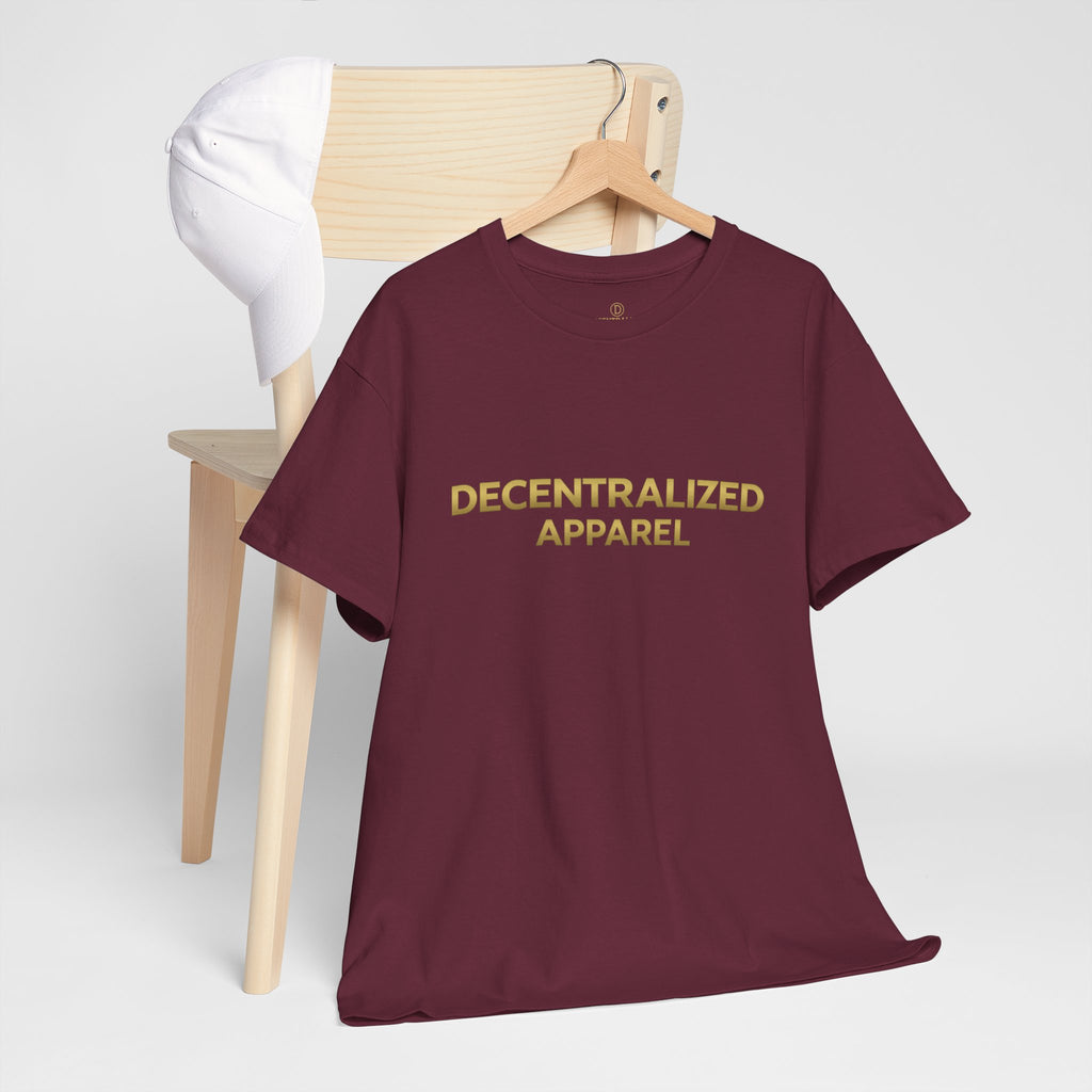 Decentralized Apparel T‑Shirt — Minimal Gold Logo Tee