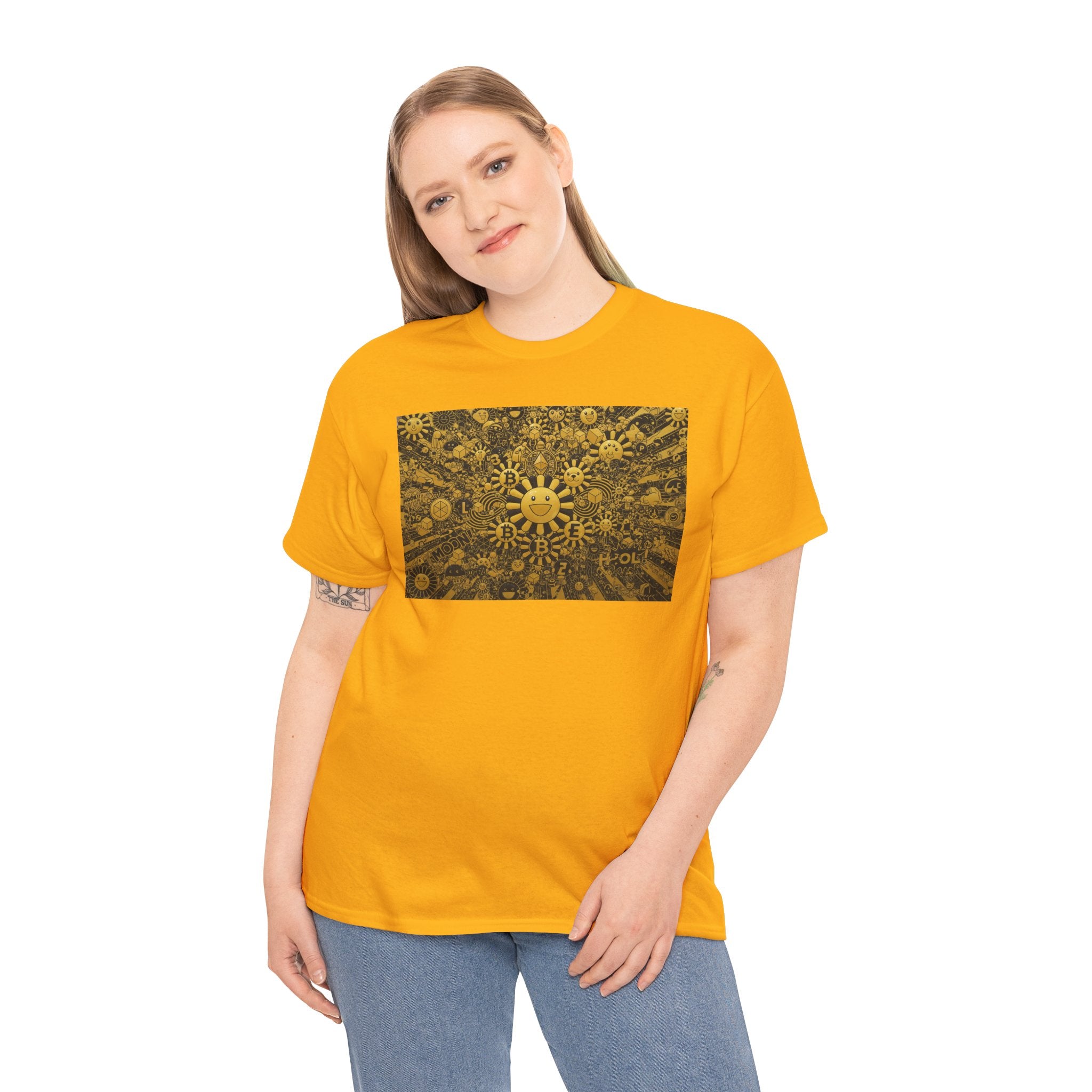 Sunflower Burst T‑Shirt — Golden Sunflower Pattern Tee