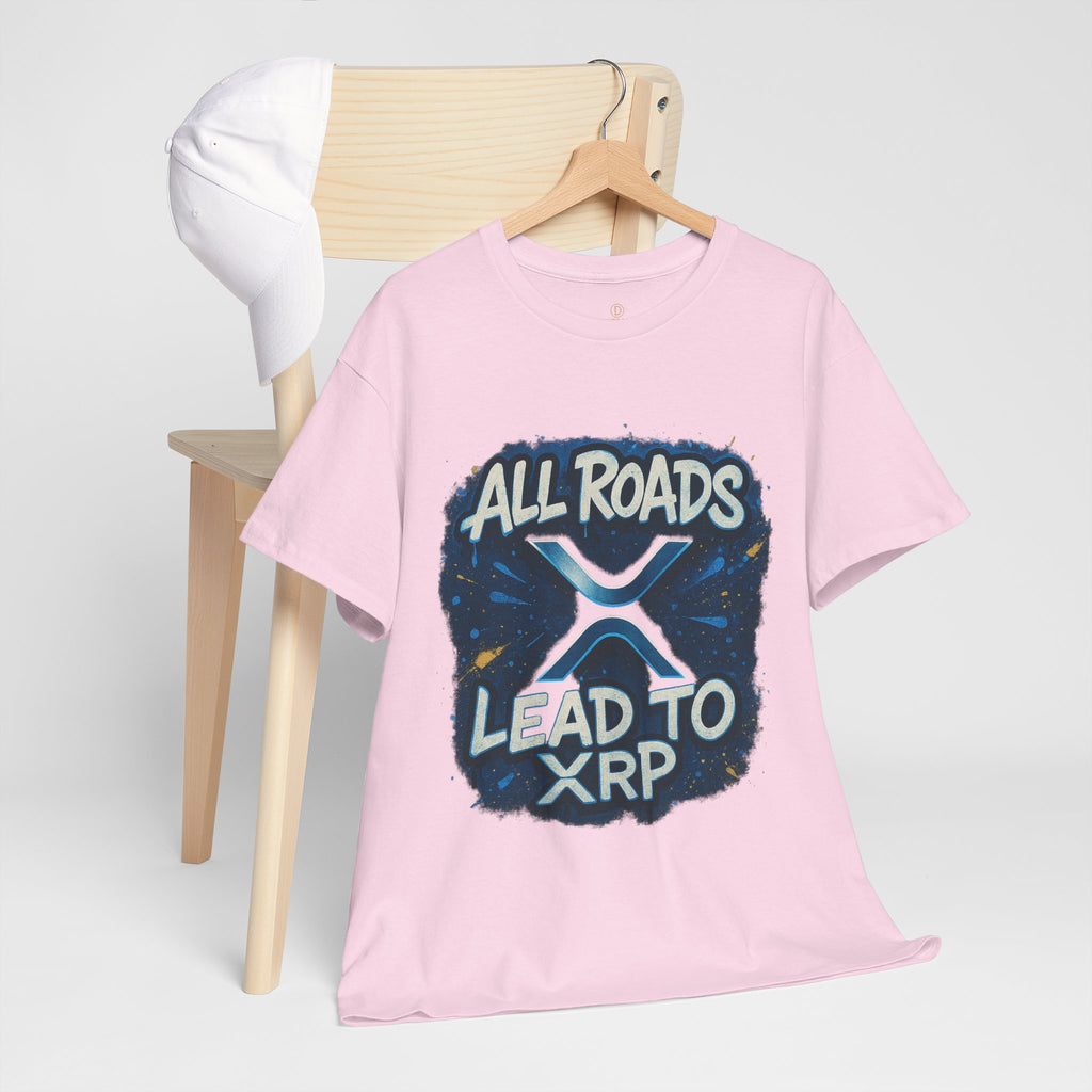 XRP Crypto T-Shirt — "All Roads Lead to XRP" Graphic Tee