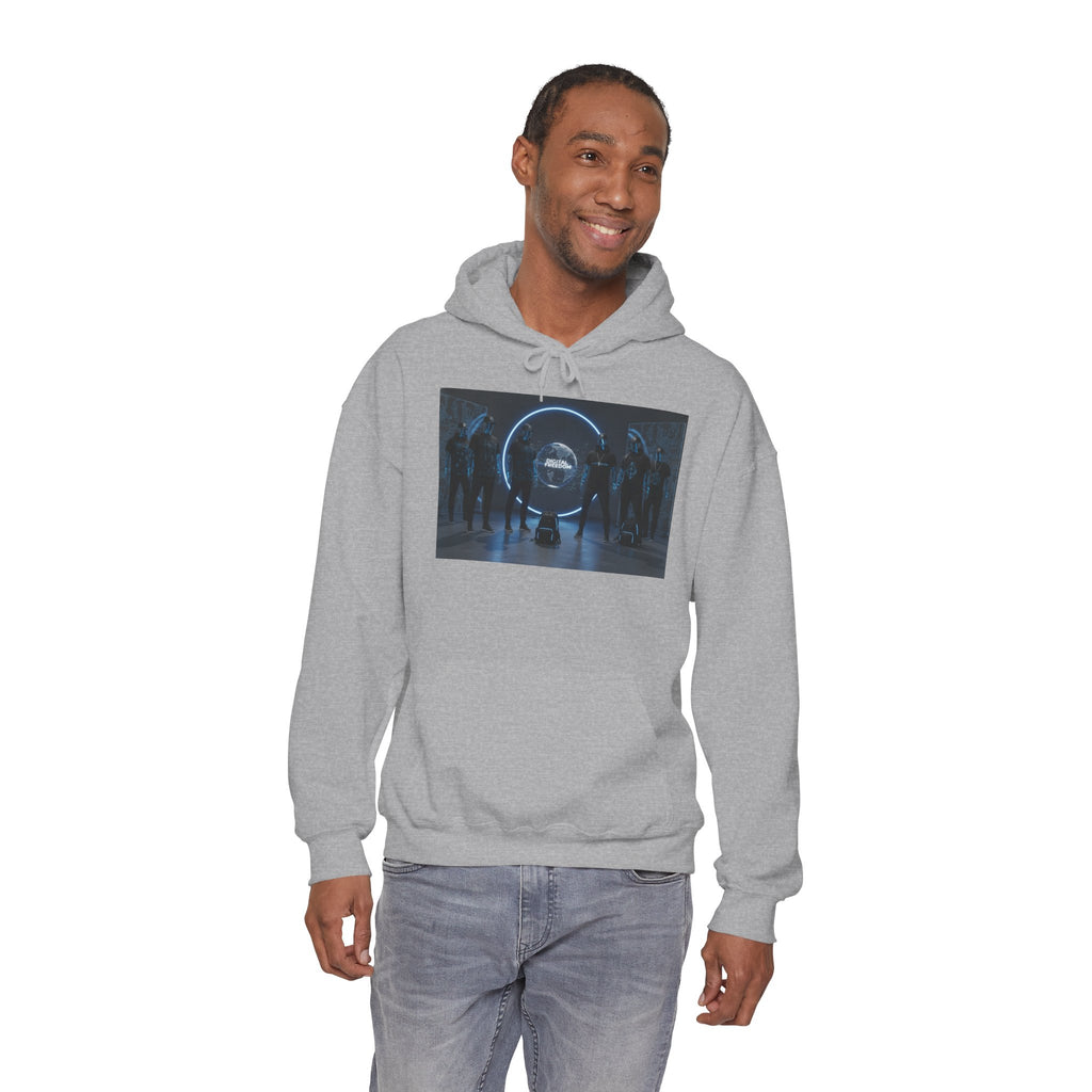 Futuristic Neon Portal Hoodie – Cyberpunk Sci‑Fi Crew Graphic Sweatshirt