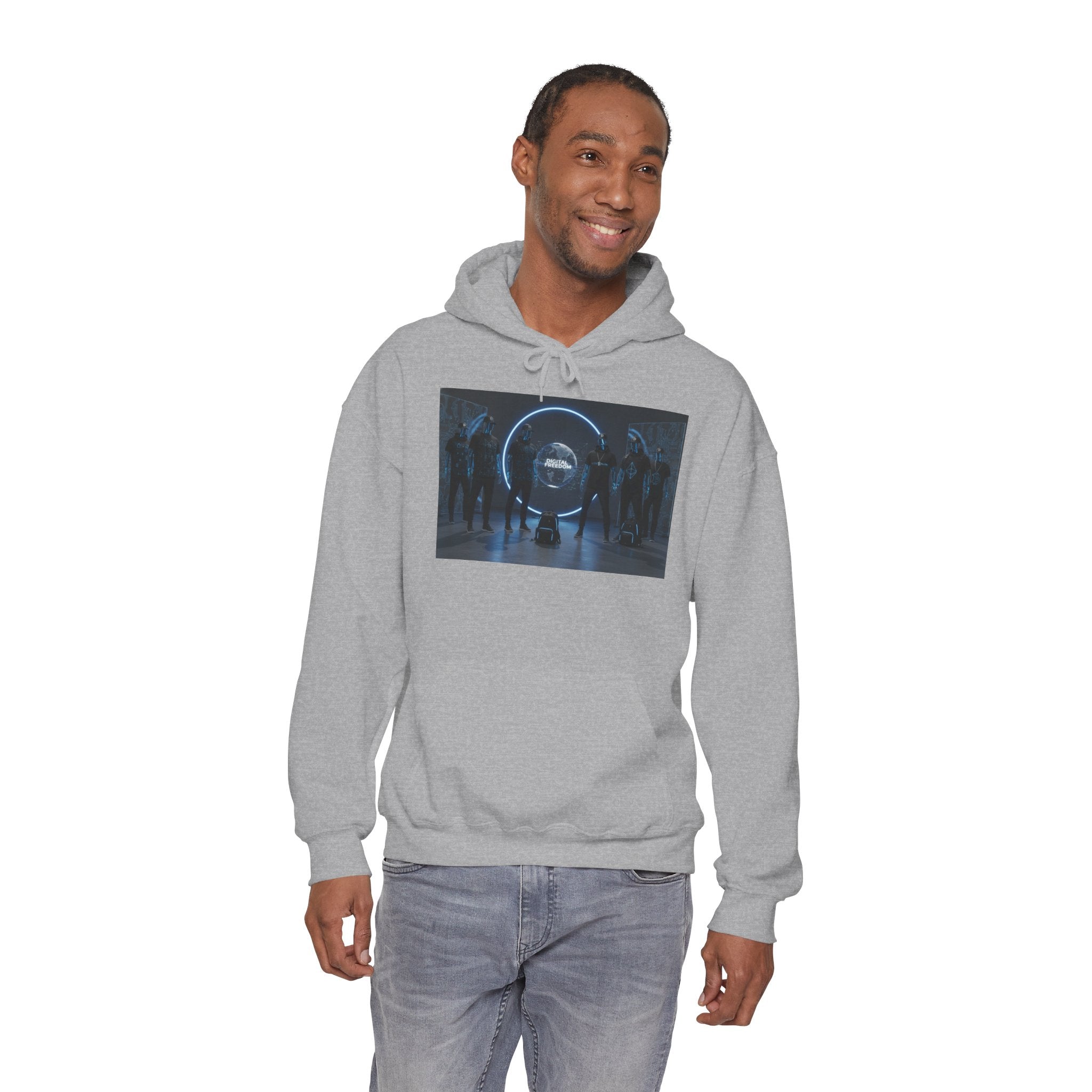 Futuristic Neon Portal Hoodie – Cyberpunk Sci‑Fi Crew Graphic Sweatshirt