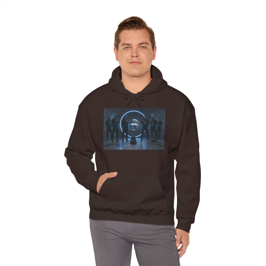 Futuristic Neon Portal Hoodie – Cyberpunk Sci‑Fi Crew Graphic Sweatshirt