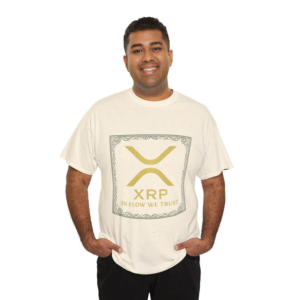 XRP Logo T-Shirt — "In Flow We Trust" Crypto Tee for Ripple Fans