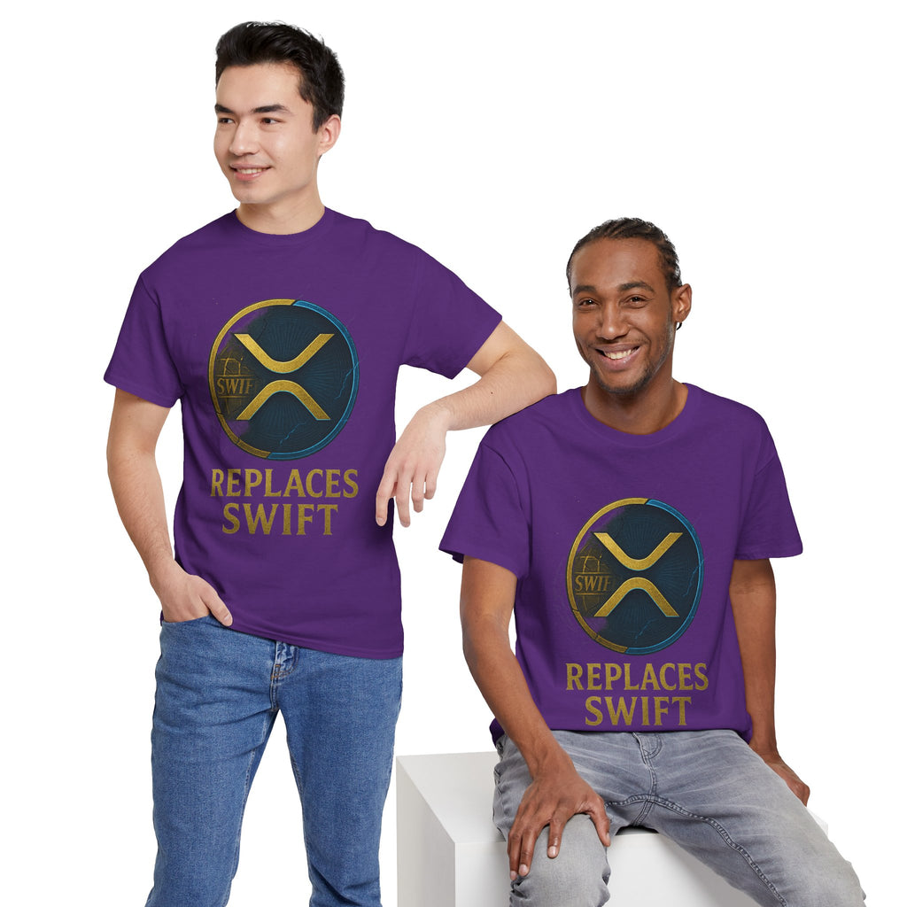 XRP 'Replaces Swift' Cotton Tee — Crypto Ripple Logo T-Shirt