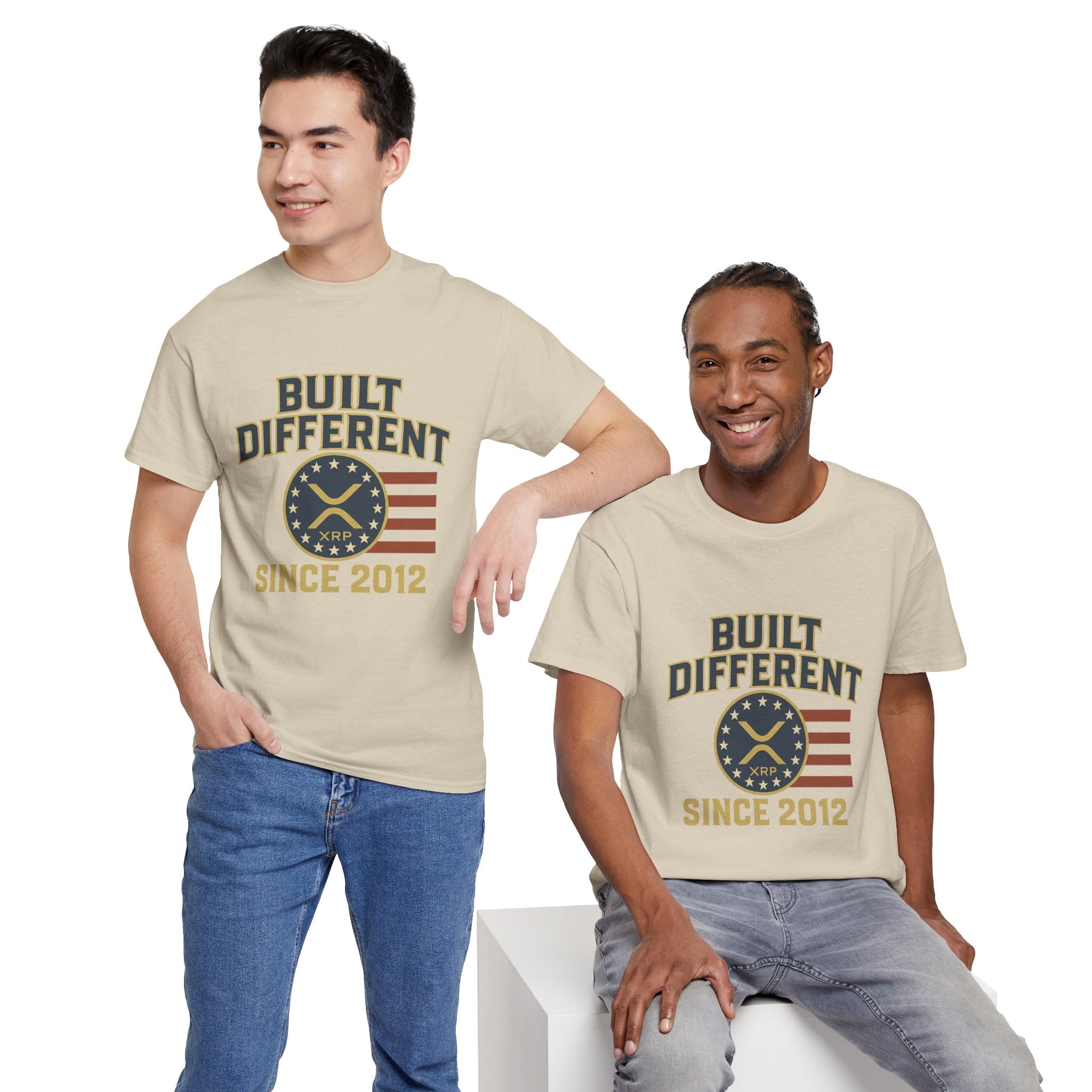 Built Different Since 2012 T-Shirt — American Flag Vintage Crew Tee