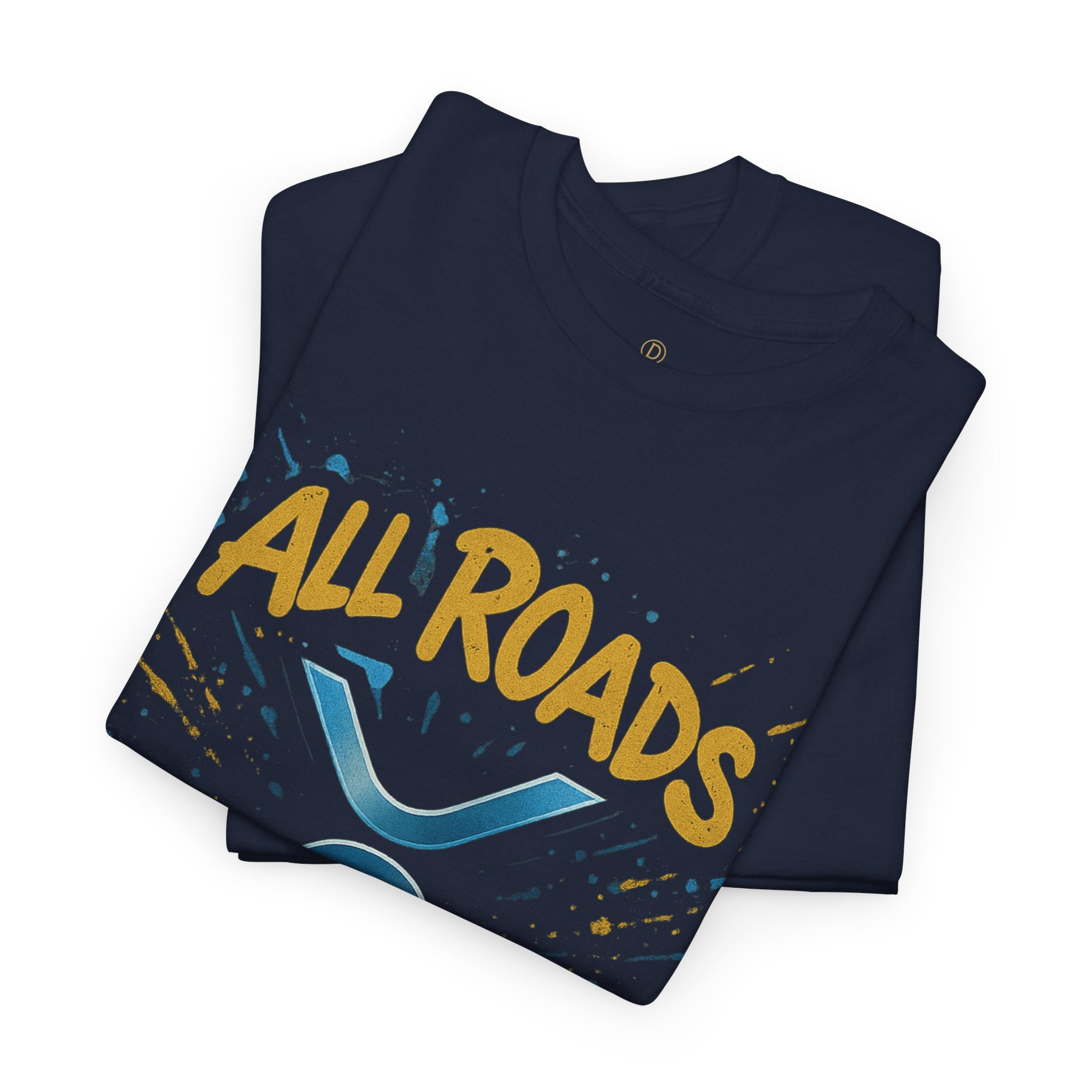XRP Crypto Tee — "All Roads Lead to XRP" Casual Cryptocurrency Shirt