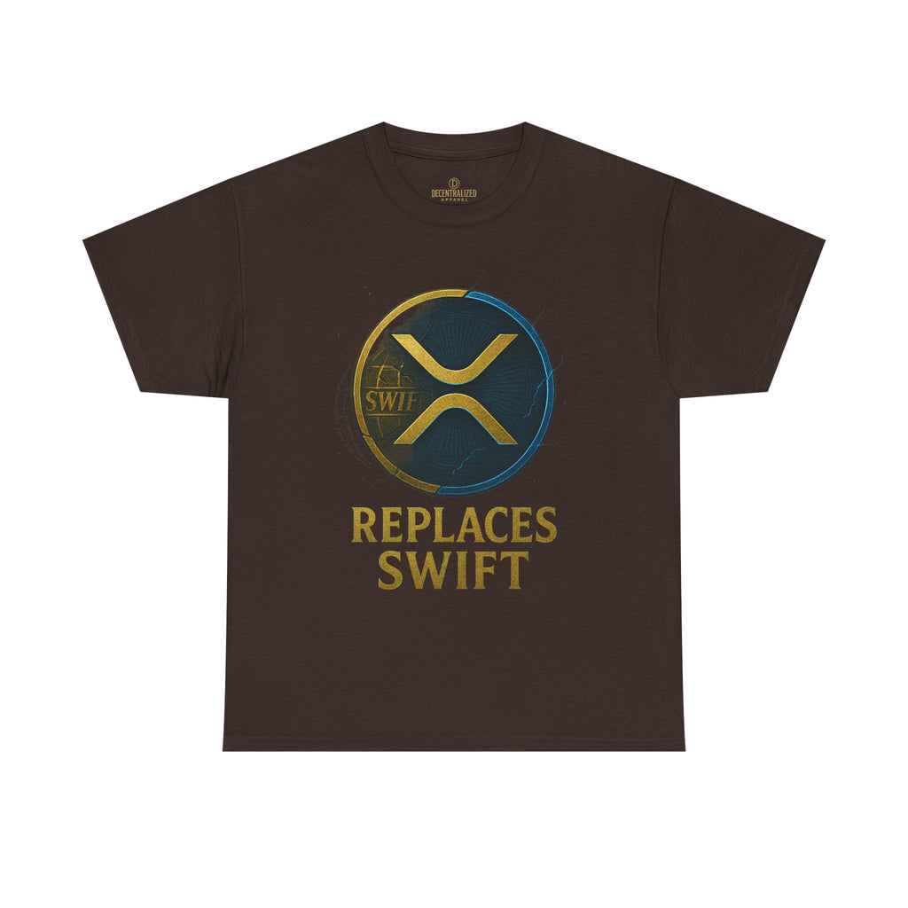 XRP 'Replaces Swift' Cotton Tee — Crypto Ripple Logo T-Shirt