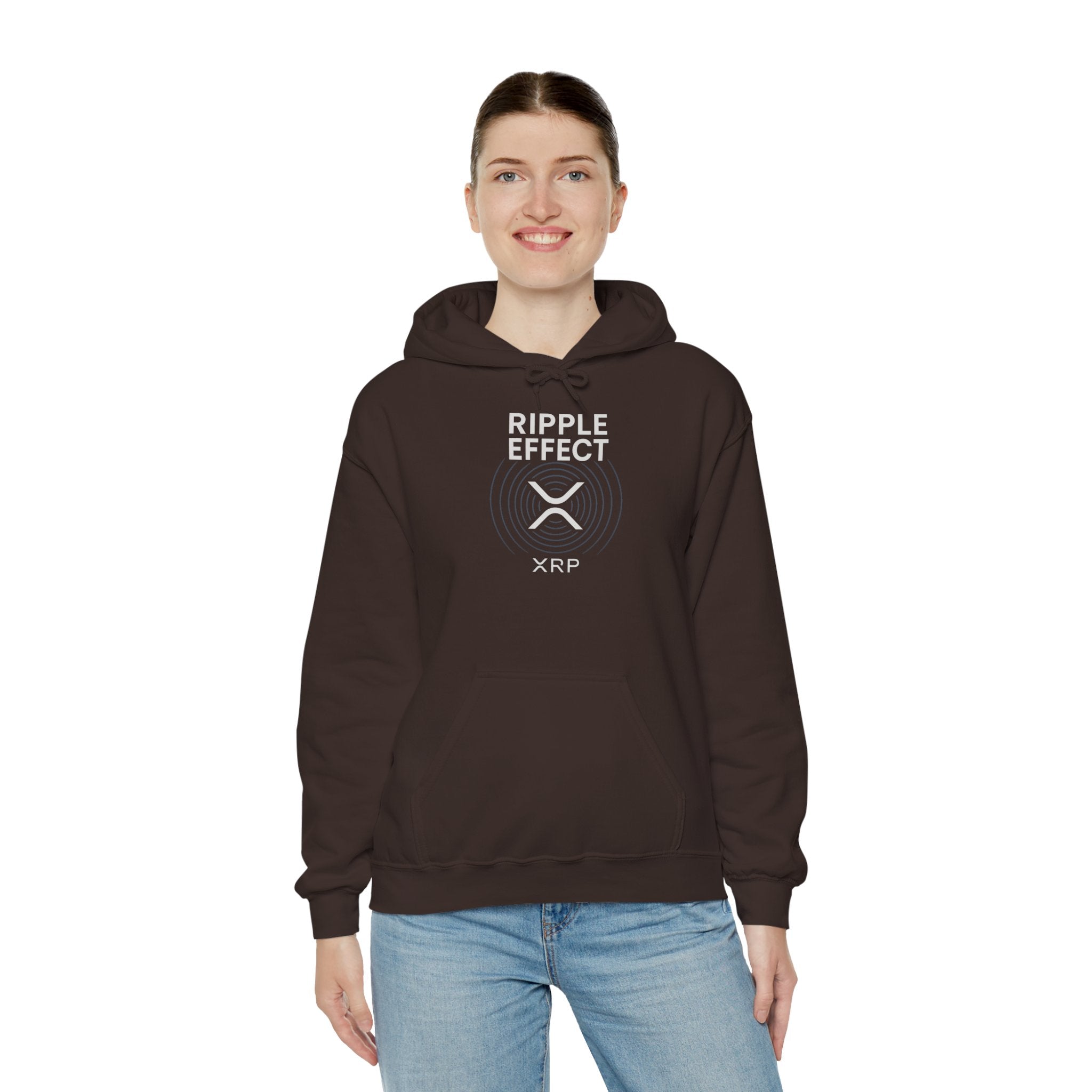 Ripple Effect Hoodie — Minimal Concentric Wave Graphic Sweatshirt