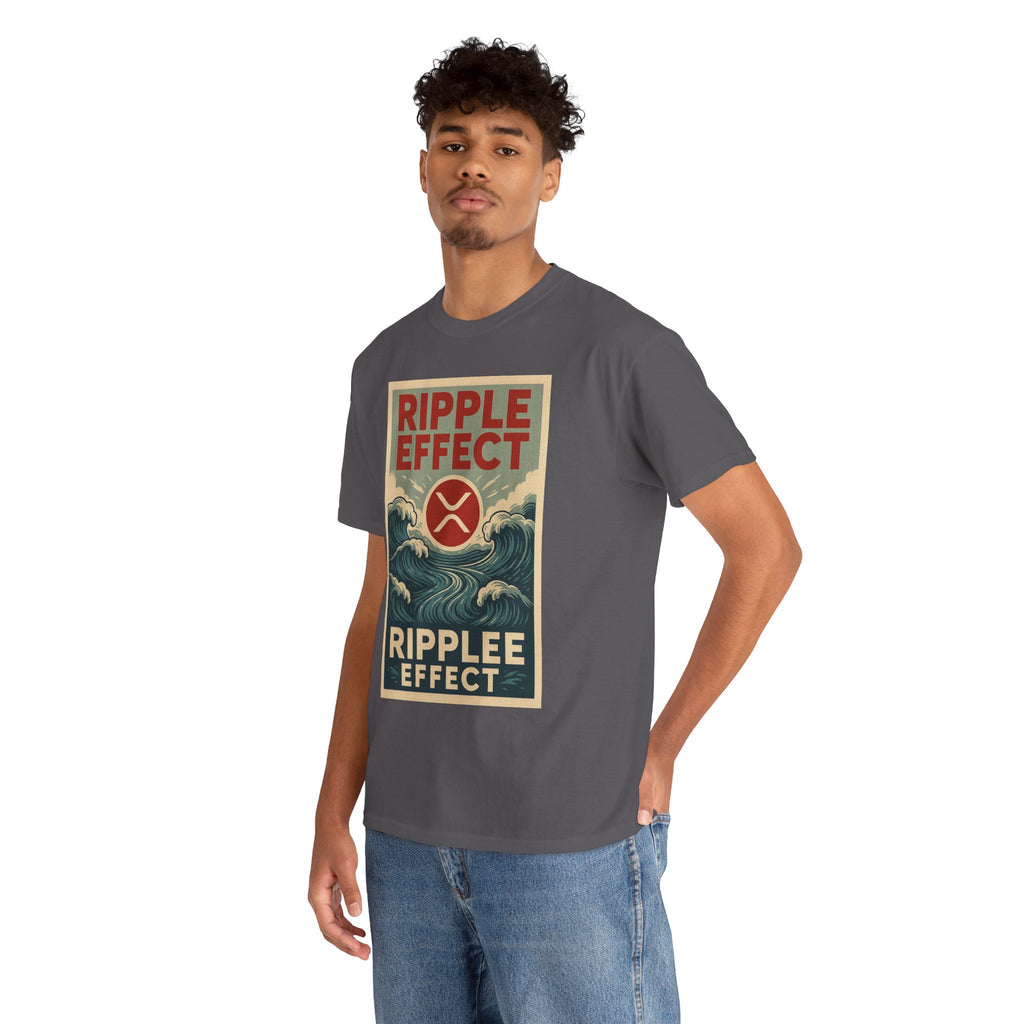 Ripple Effect Tee — Vintage Wave XRP Crypto Graphic T-Shirt