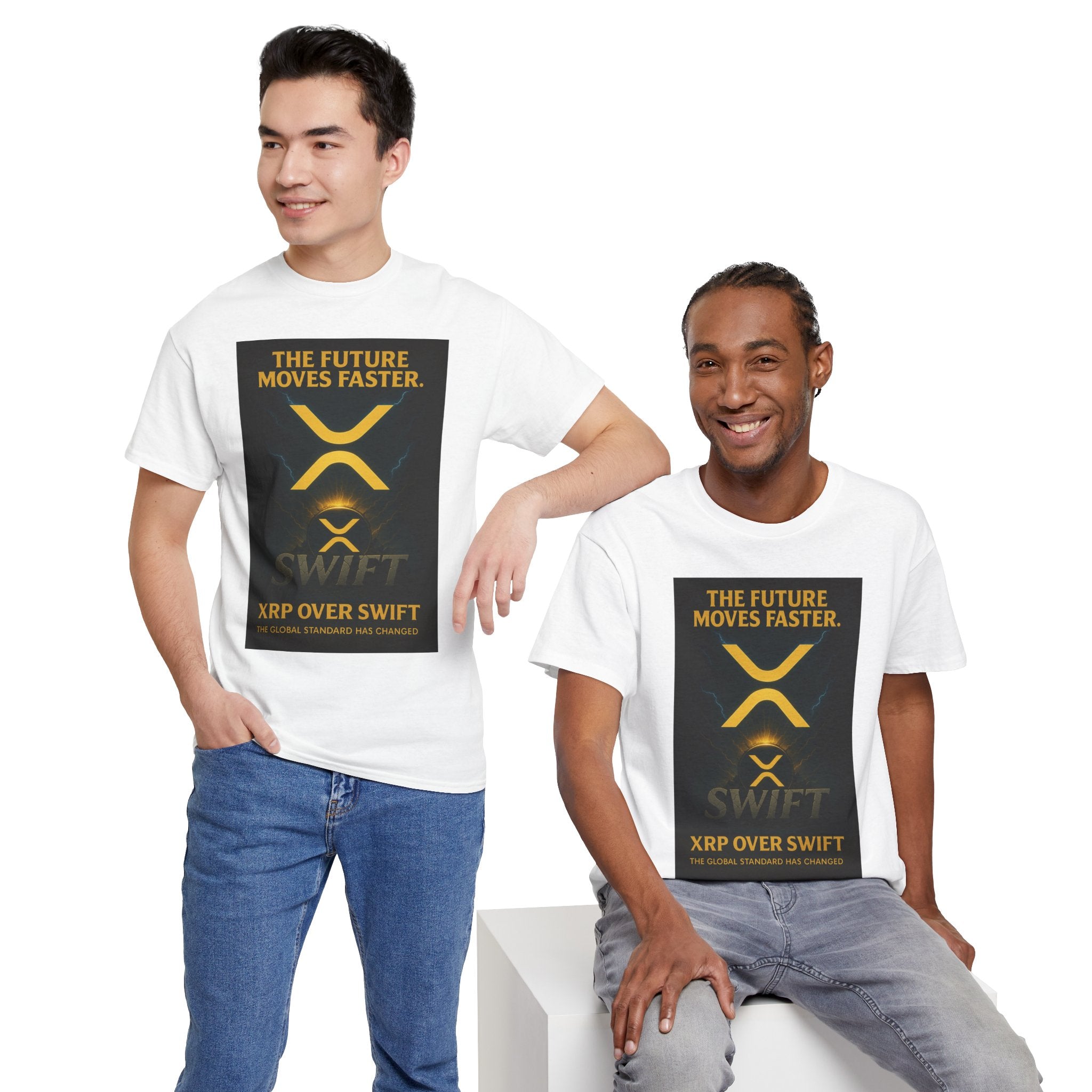 XRP Swift Crypto T-Shirt — “The Future Moves Faster” XRP Over Swift Tee