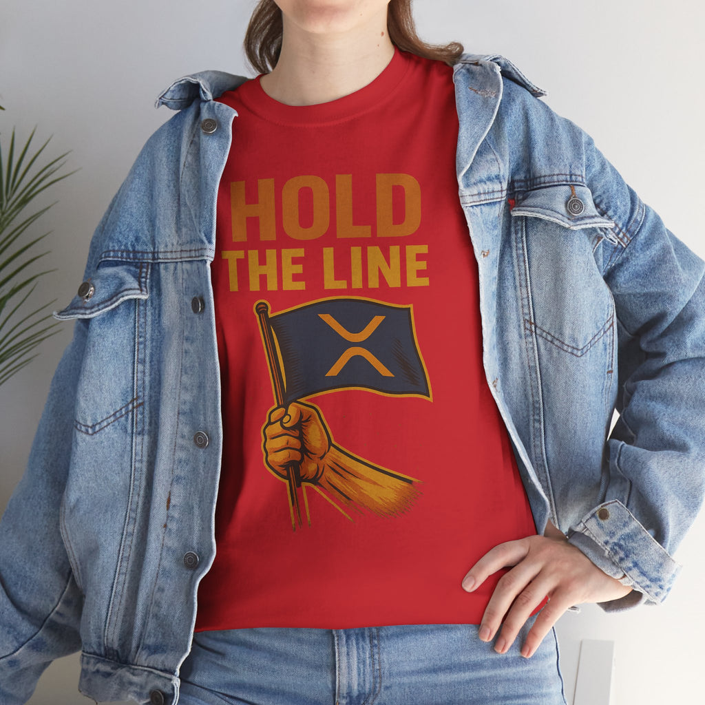 Hold The Line Tee — Bold Flag Graphic Cryptocurrency XRP Shirt