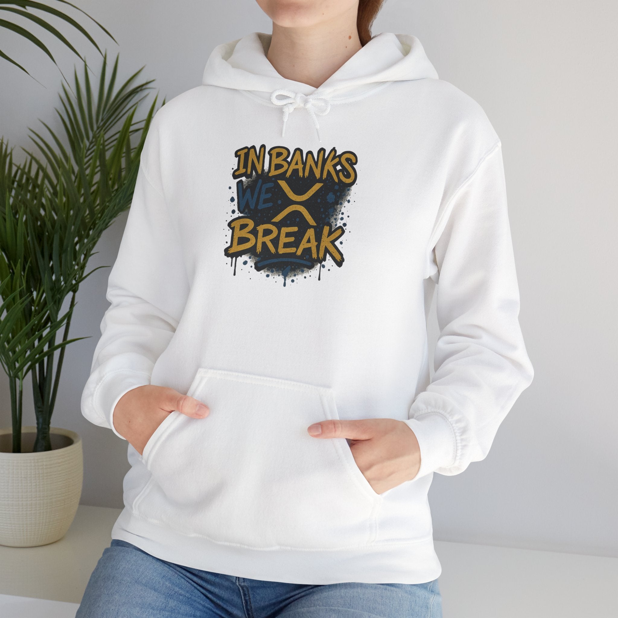 In Banks We Break Hoodie — Streetwear Graffiti Hoodie for Urban Style