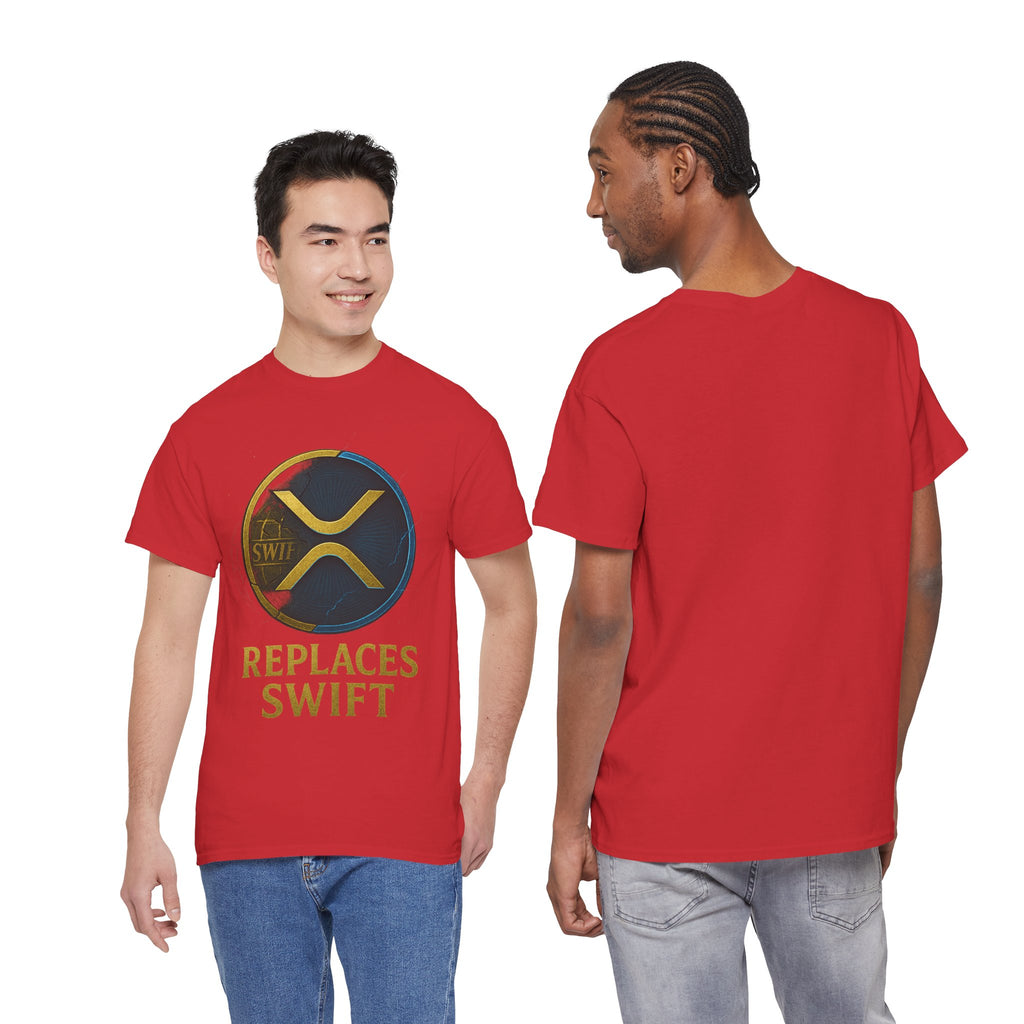 XRP 'Replaces Swift' Cotton Tee — Crypto Ripple Logo T-Shirt