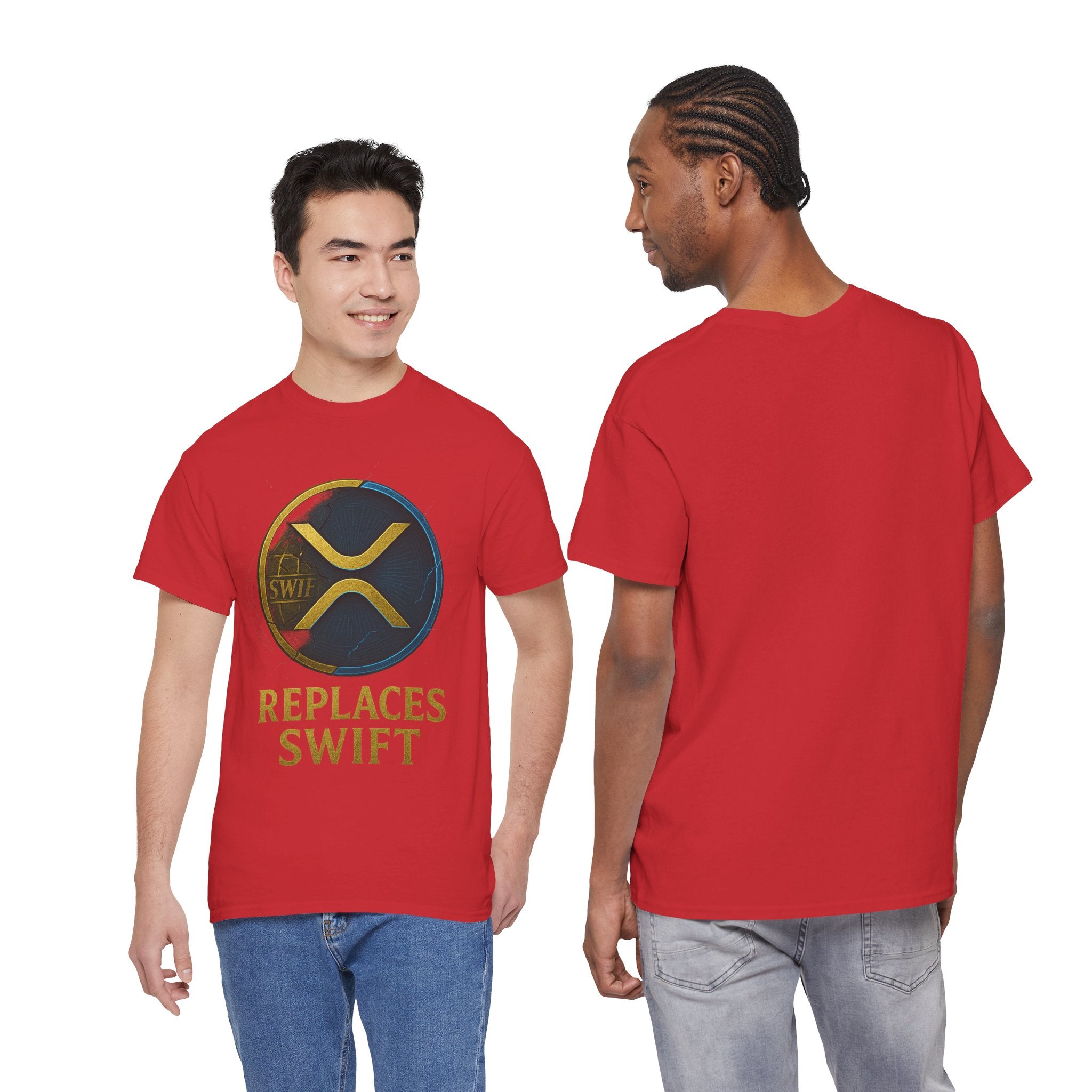 XRP 'Replaces Swift' Cotton Tee — Crypto Ripple Logo T-Shirt