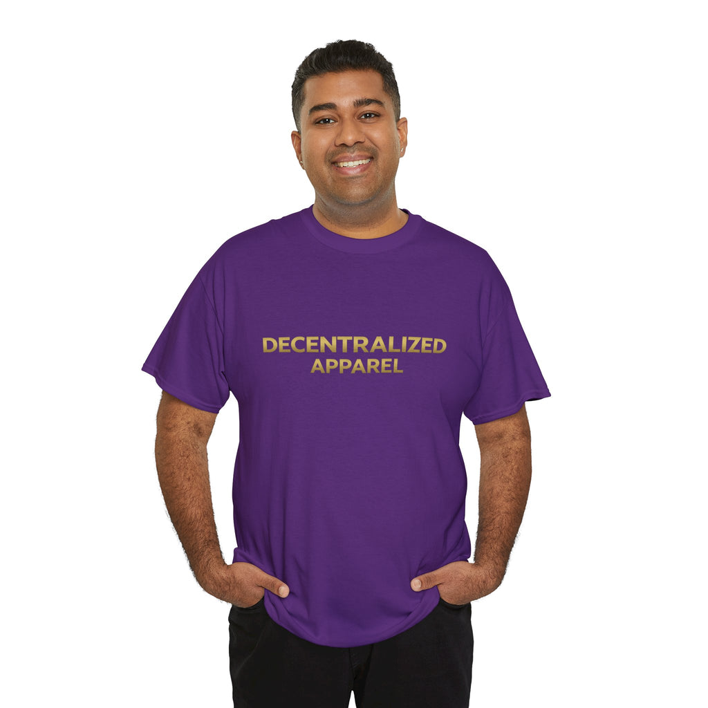 Decentralized Apparel T‑Shirt — Minimal Gold Logo Tee