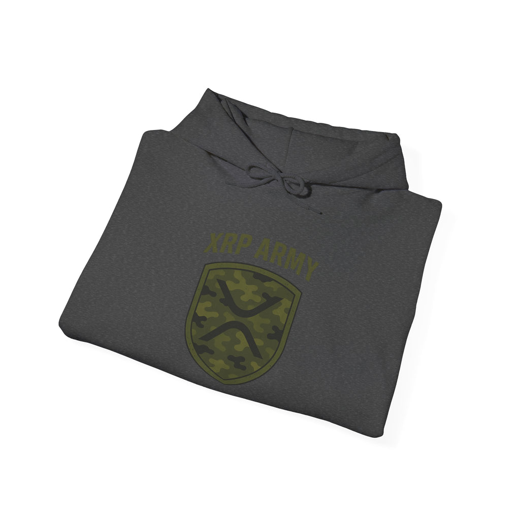 XRP Army Hoodie – Crypto Shield Camouflage Sweatshirt