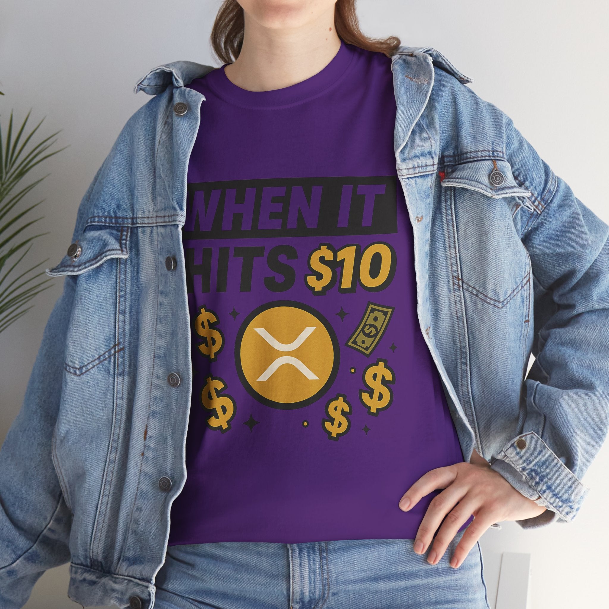 Crypto Tee - "When It Hits 10" Ripple XRP Meme Shirt