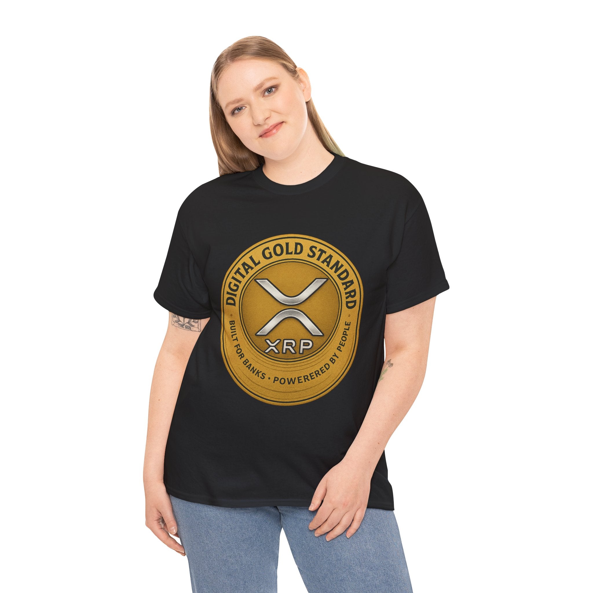 XRP Digital Gold Tee – Cryptocurrency Logo Shirt