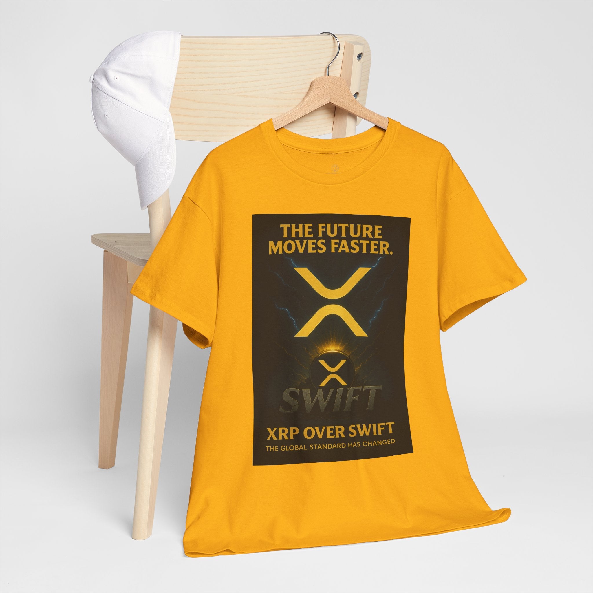 XRP Swift Crypto T-Shirt — “The Future Moves Faster” XRP Over Swift Tee