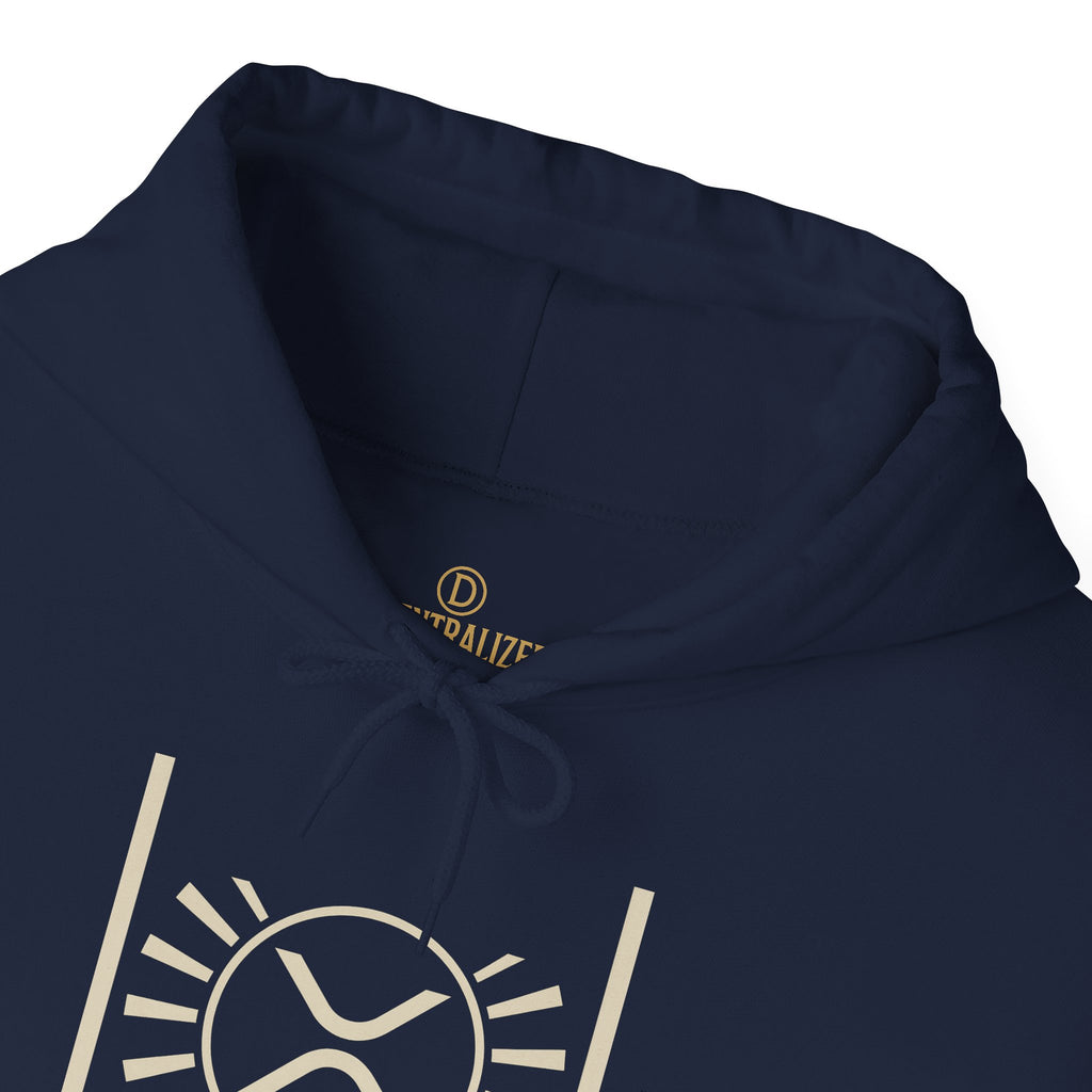 XRP Minimalist Logo Hoodie — Crypto Sun Symbol Sweatshirt