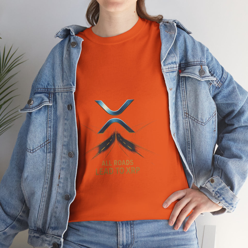 All Roads Lead to XRP T-Shirt — Crypto Ripple Logo Tee
