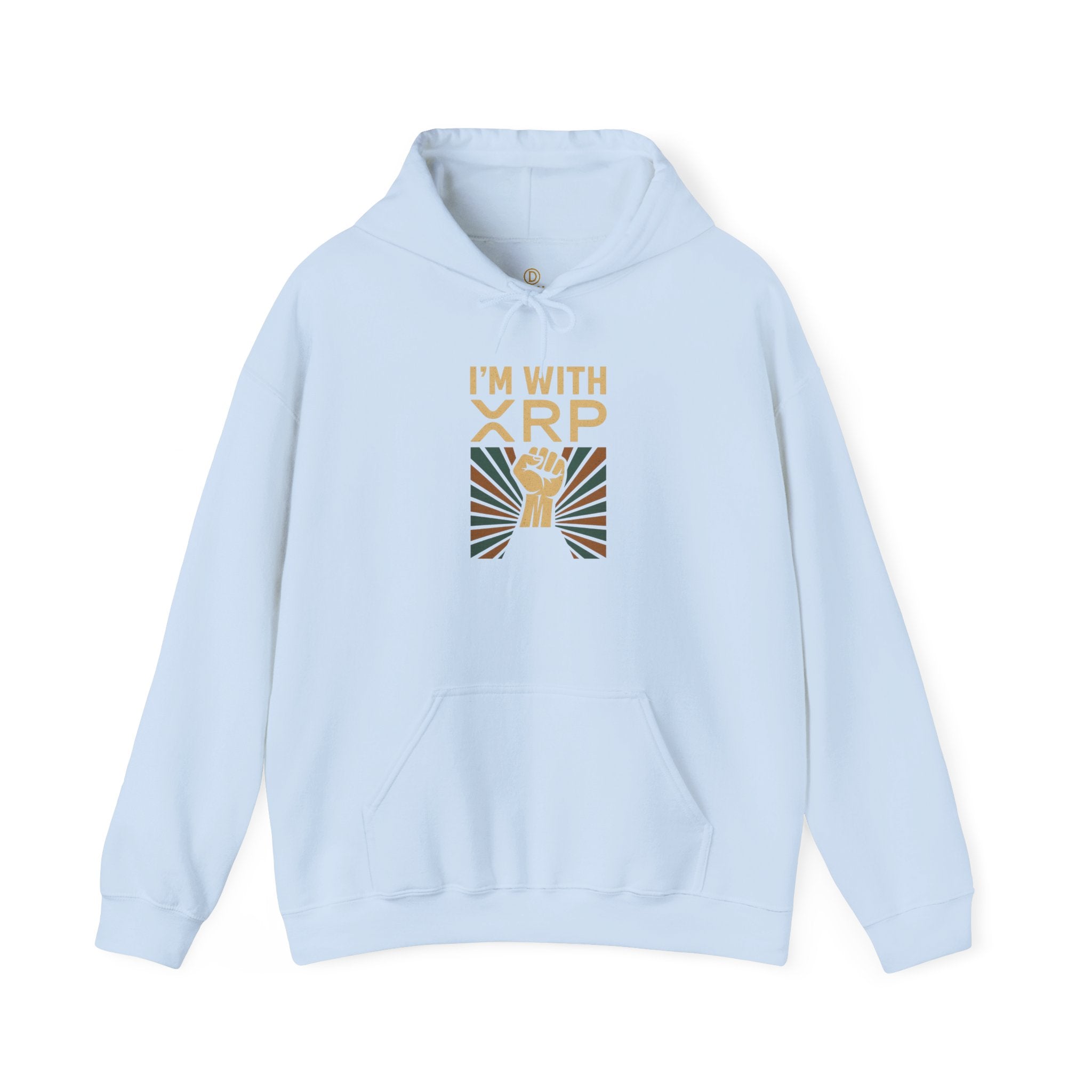 Hoodie — "I'm With XRP" Retro Crypto Graphic Hoodie