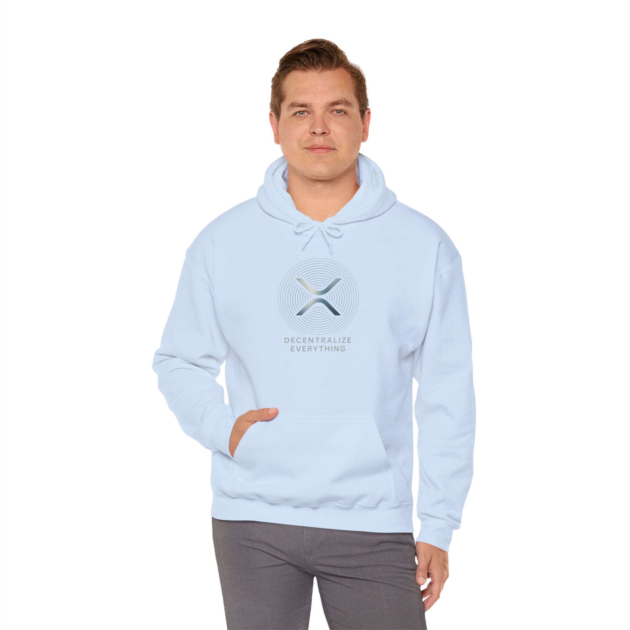 XRP 'Decentralize Everything' Hoodie — Minimal Crypto Logo Pullover