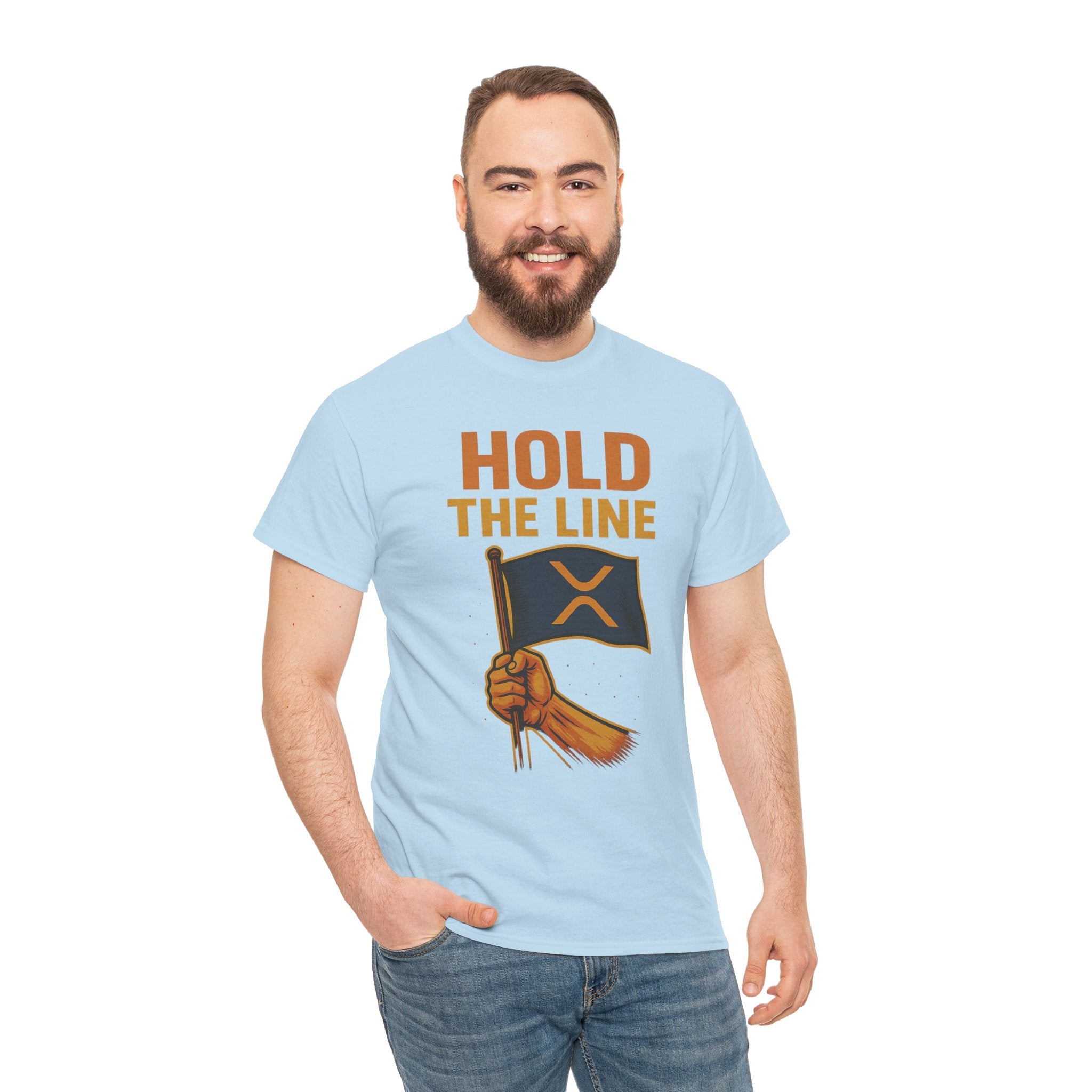 Hold The Line Tee — Bold Flag Graphic Cryptocurrency XRP Shirt