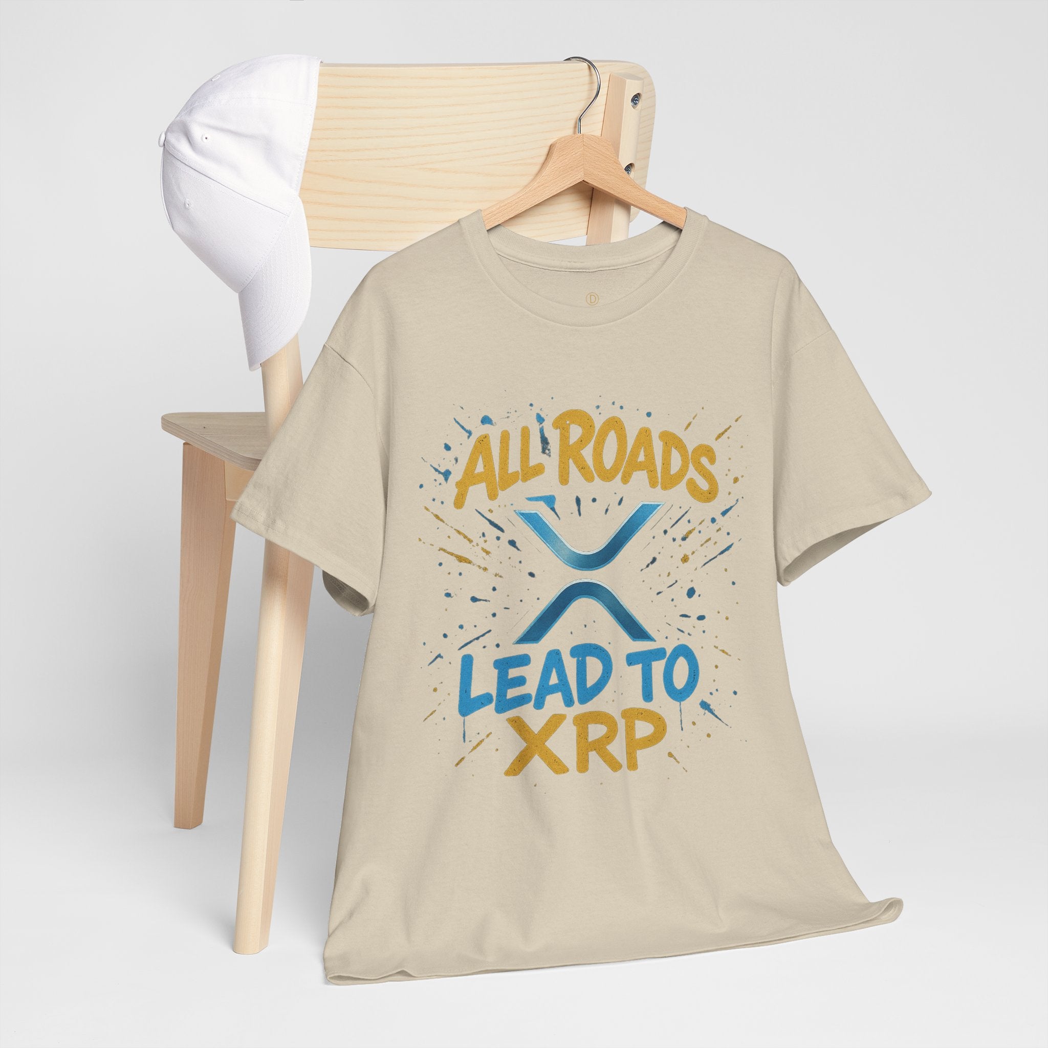 XRP Crypto Tee — "All Roads Lead to XRP" Casual Cryptocurrency Shirt