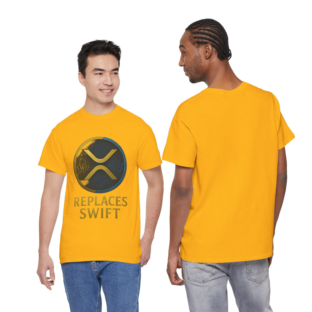 XRP 'Replaces Swift' Cotton Tee — Crypto Ripple Logo T-Shirt