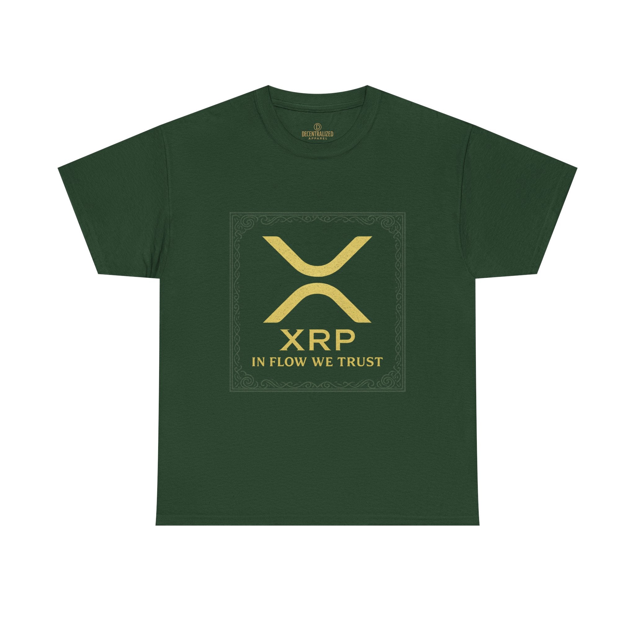 XRP Logo T-Shirt — "In Flow We Trust" Crypto Tee for Ripple Fans