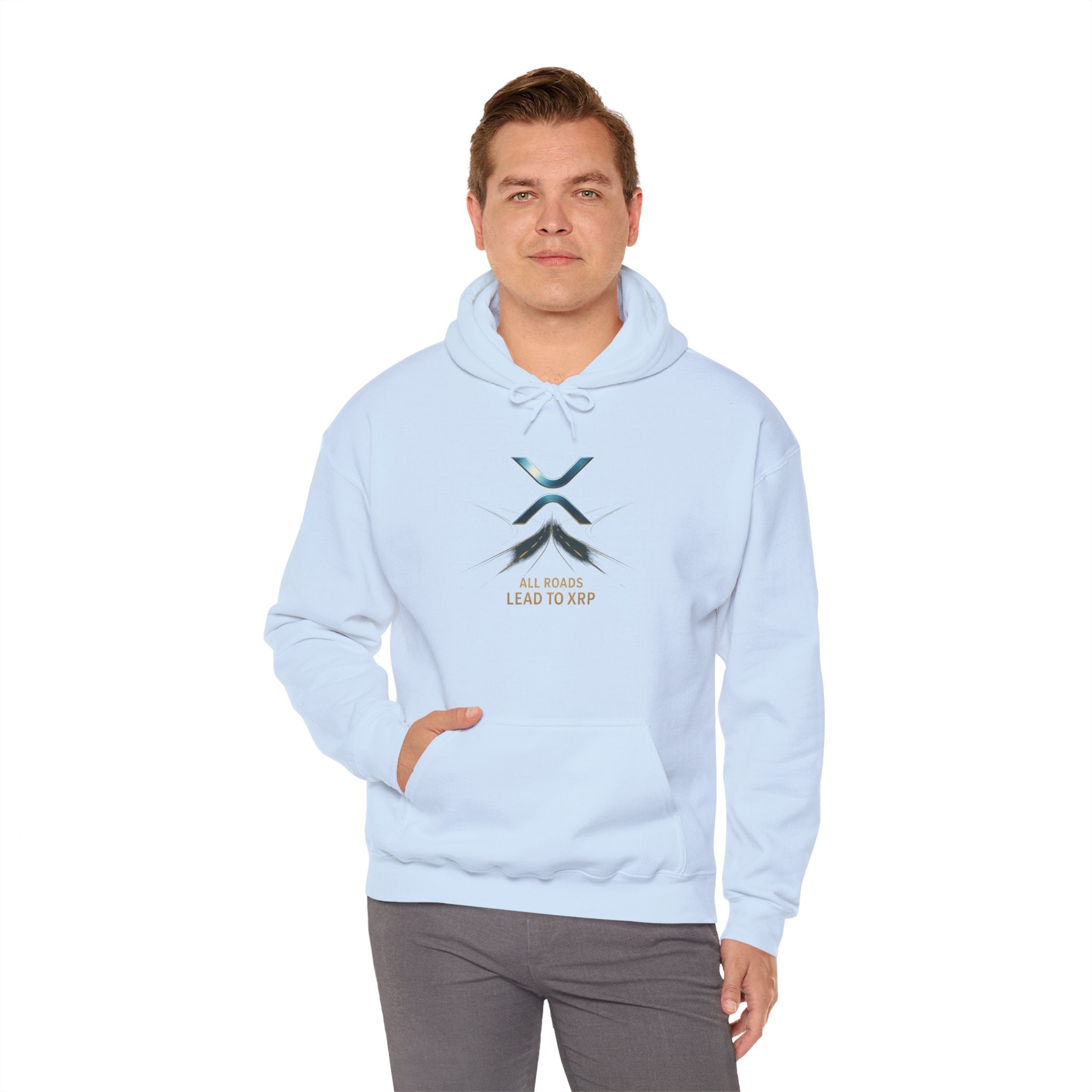 XRP Logo Hoodie — "All Roads Lead to XRP" Minimal Crypto Hoodie