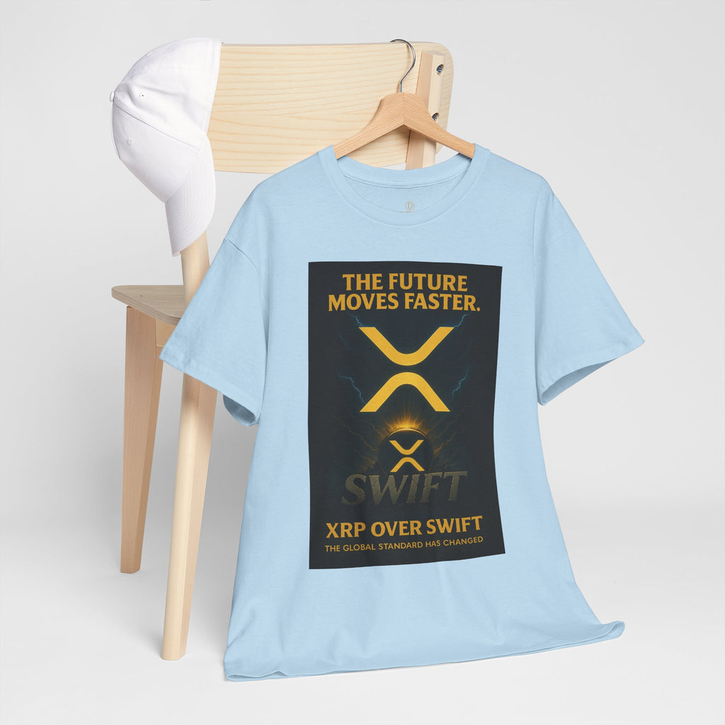 XRP Swift Crypto T-Shirt — “The Future Moves Faster” XRP Over Swift Tee