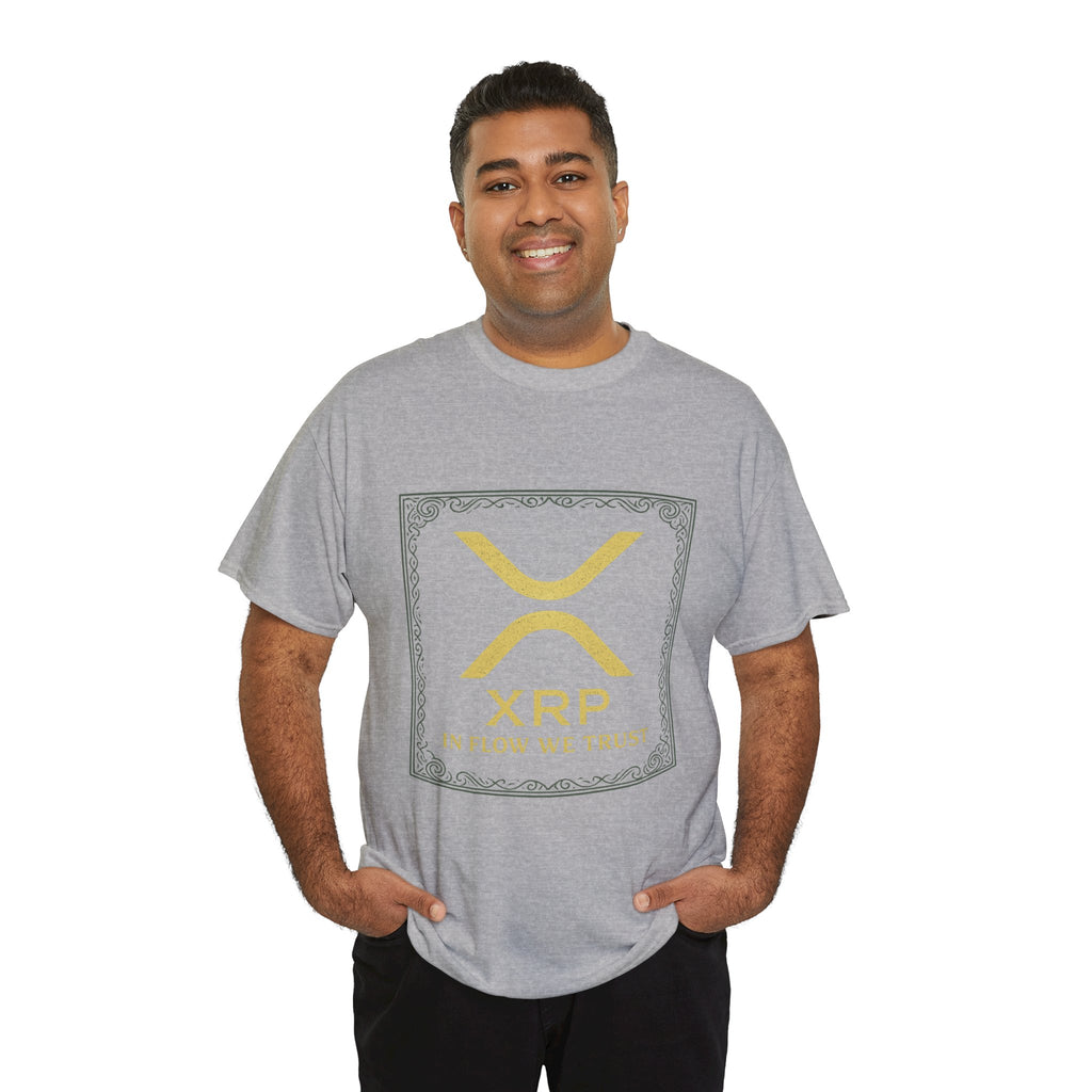 XRP Logo T-Shirt — "In Flow We Trust" Crypto Tee for Ripple Fans
