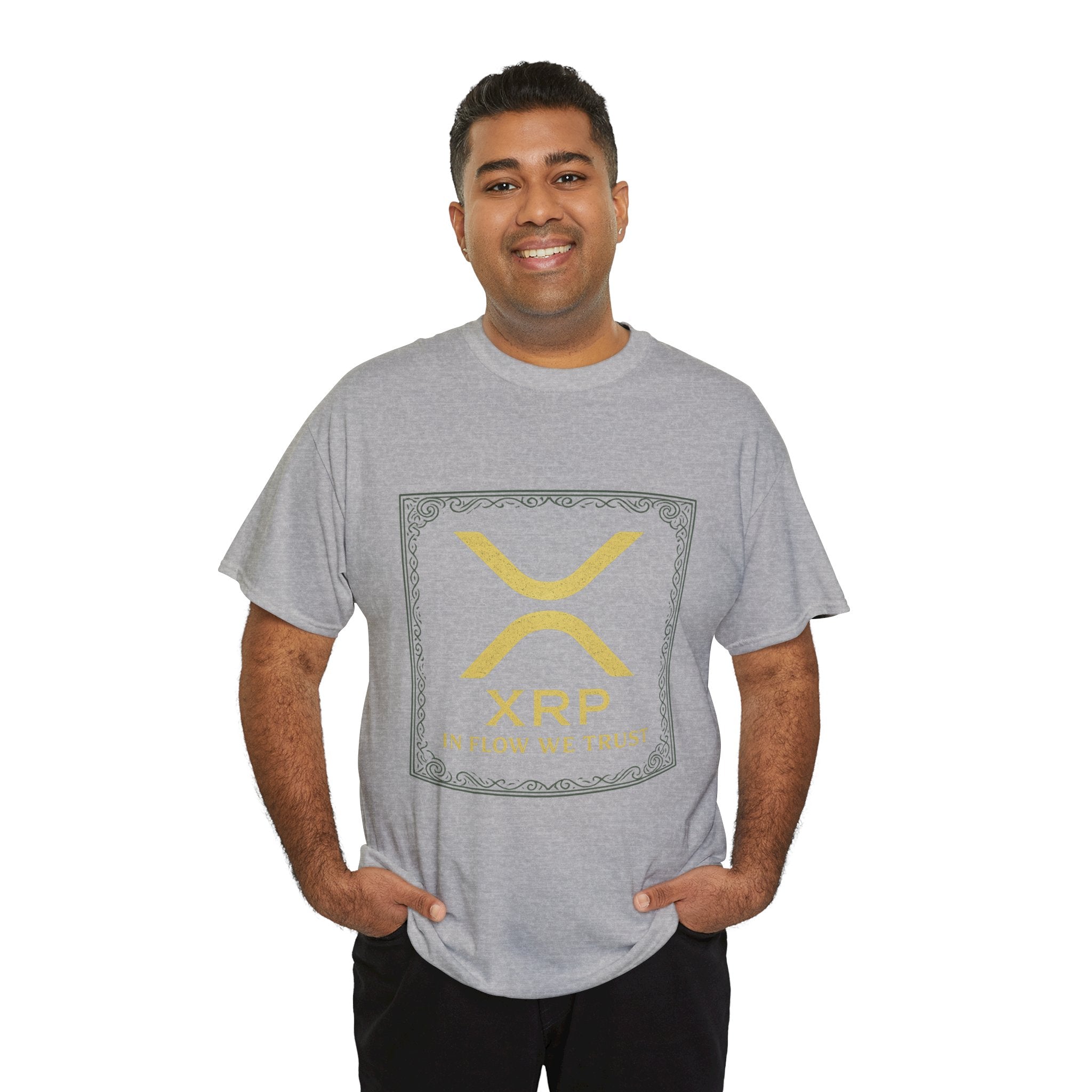 XRP Logo T-Shirt — "In Flow We Trust" Crypto Tee for Ripple Fans