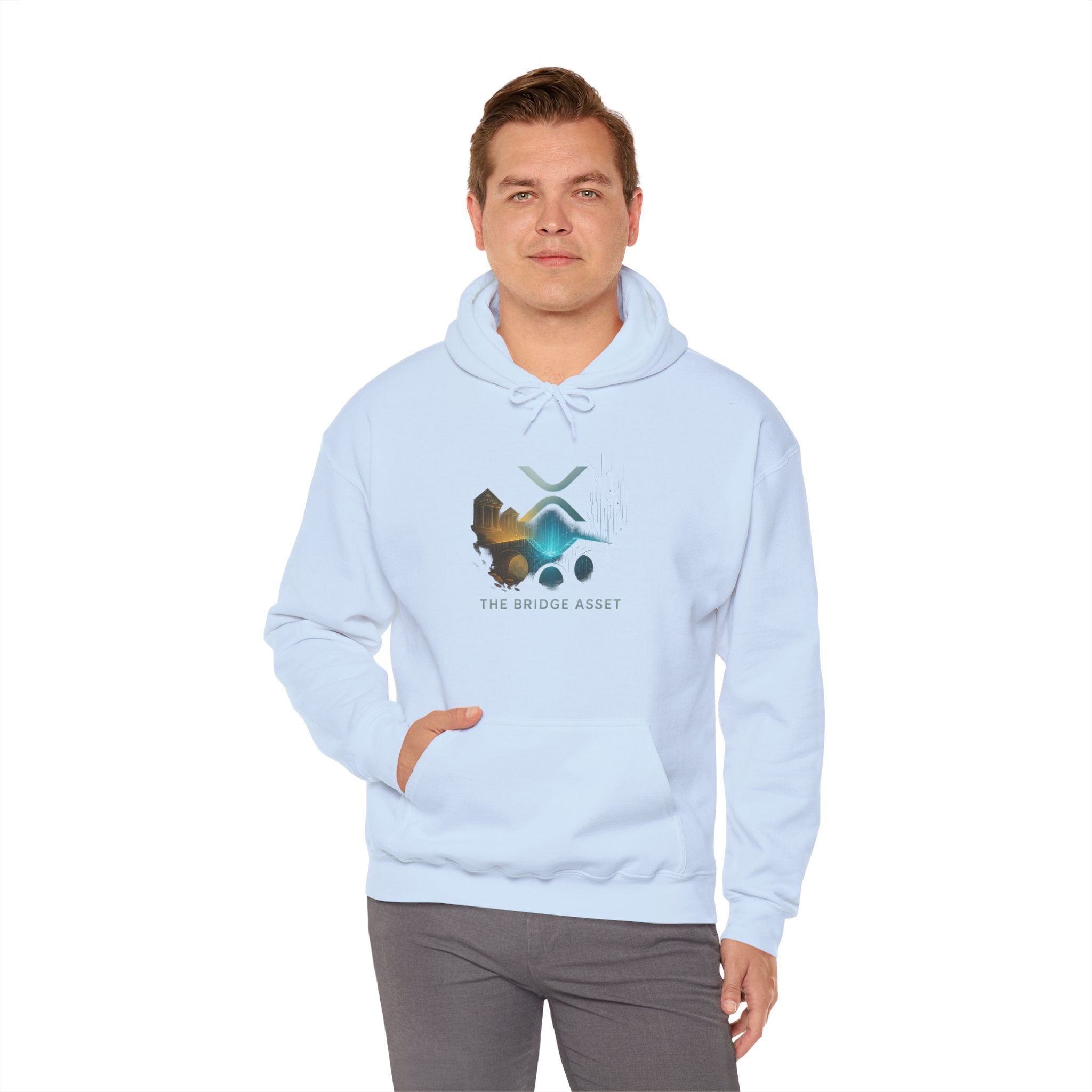 Bridge Asset Logo Hoodie — Minimal Crypto XRP Design