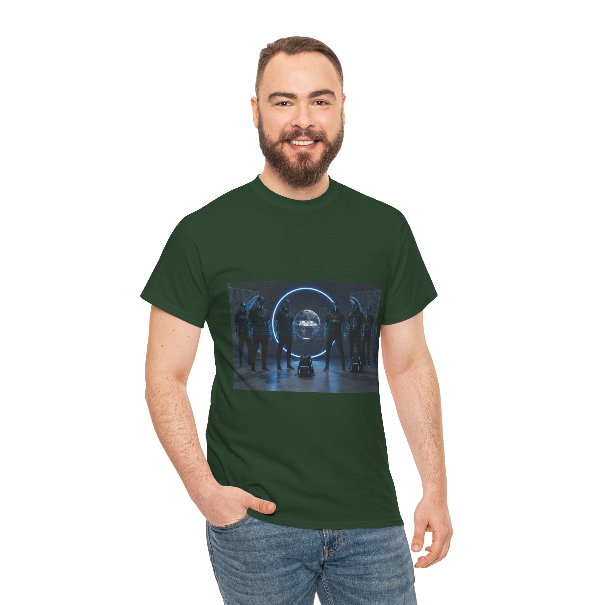 Sci‑Fi Portal Graphic Tee — Futuristic Neon Crew T-Shirt