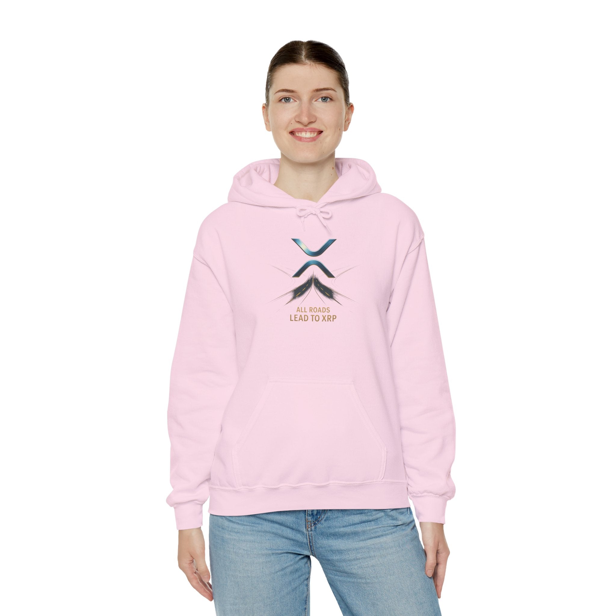 XRP Logo Hoodie — "All Roads Lead to XRP" Minimal Crypto Hoodie