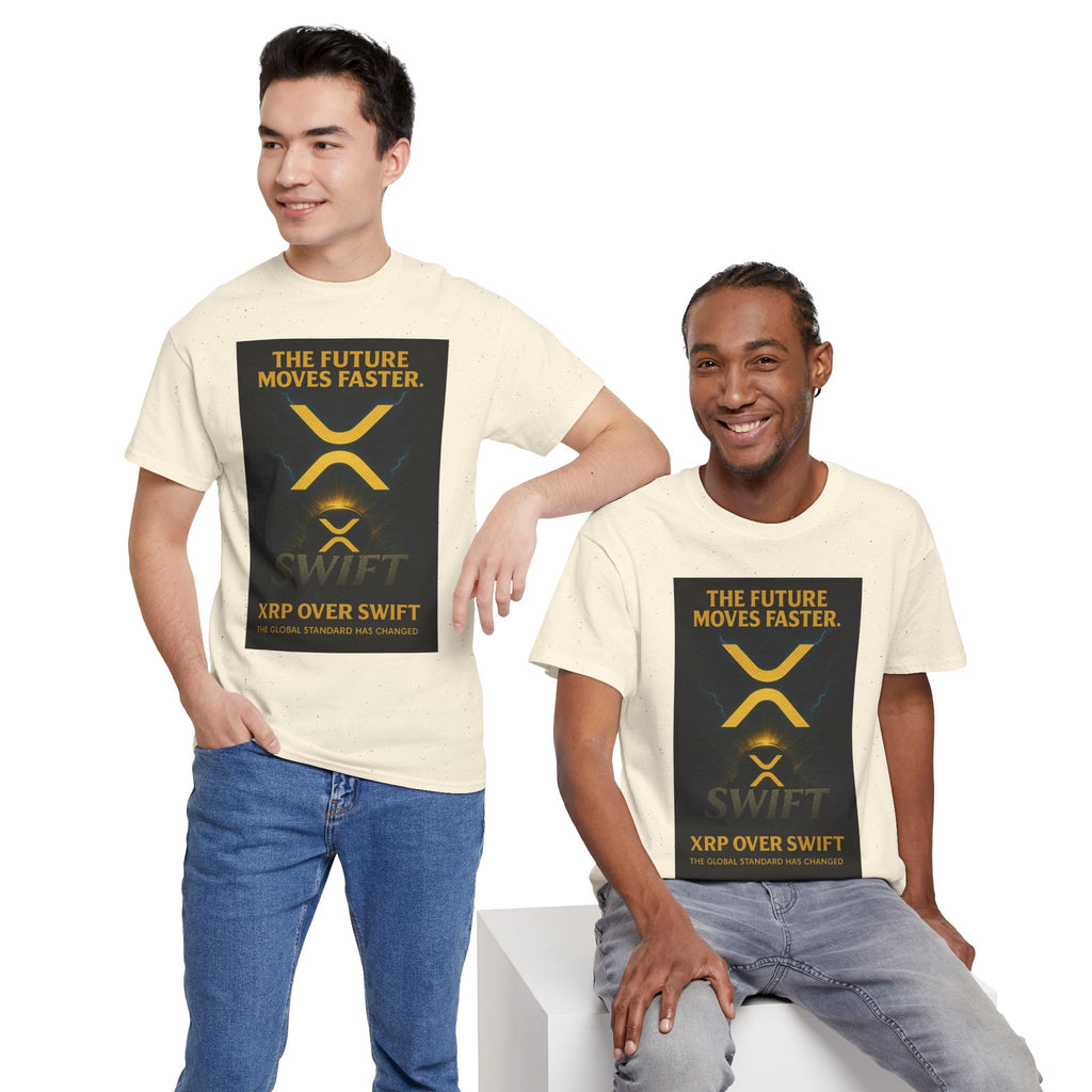 XRP Swift Crypto T-Shirt — “The Future Moves Faster” XRP Over Swift Tee
