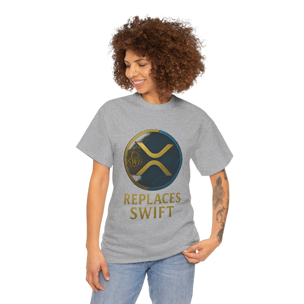 XRP 'Replaces Swift' Cotton Tee — Crypto Ripple Logo T-Shirt