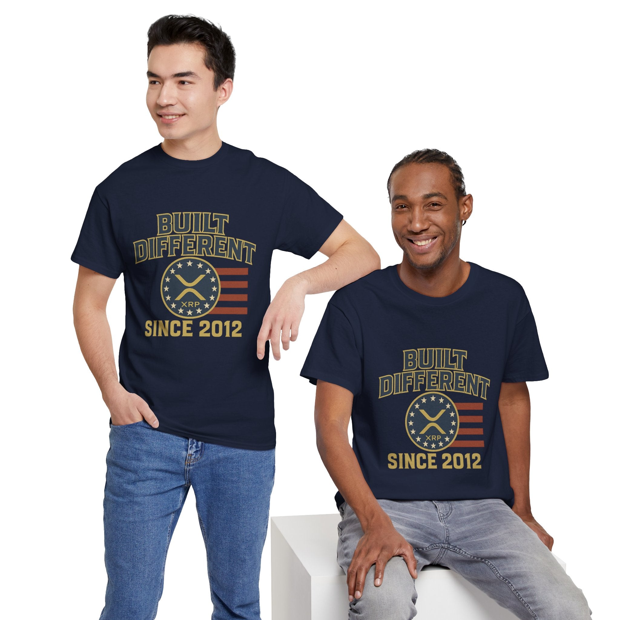 Built Different Since 2012 T-Shirt — American Flag Vintage Crew Tee