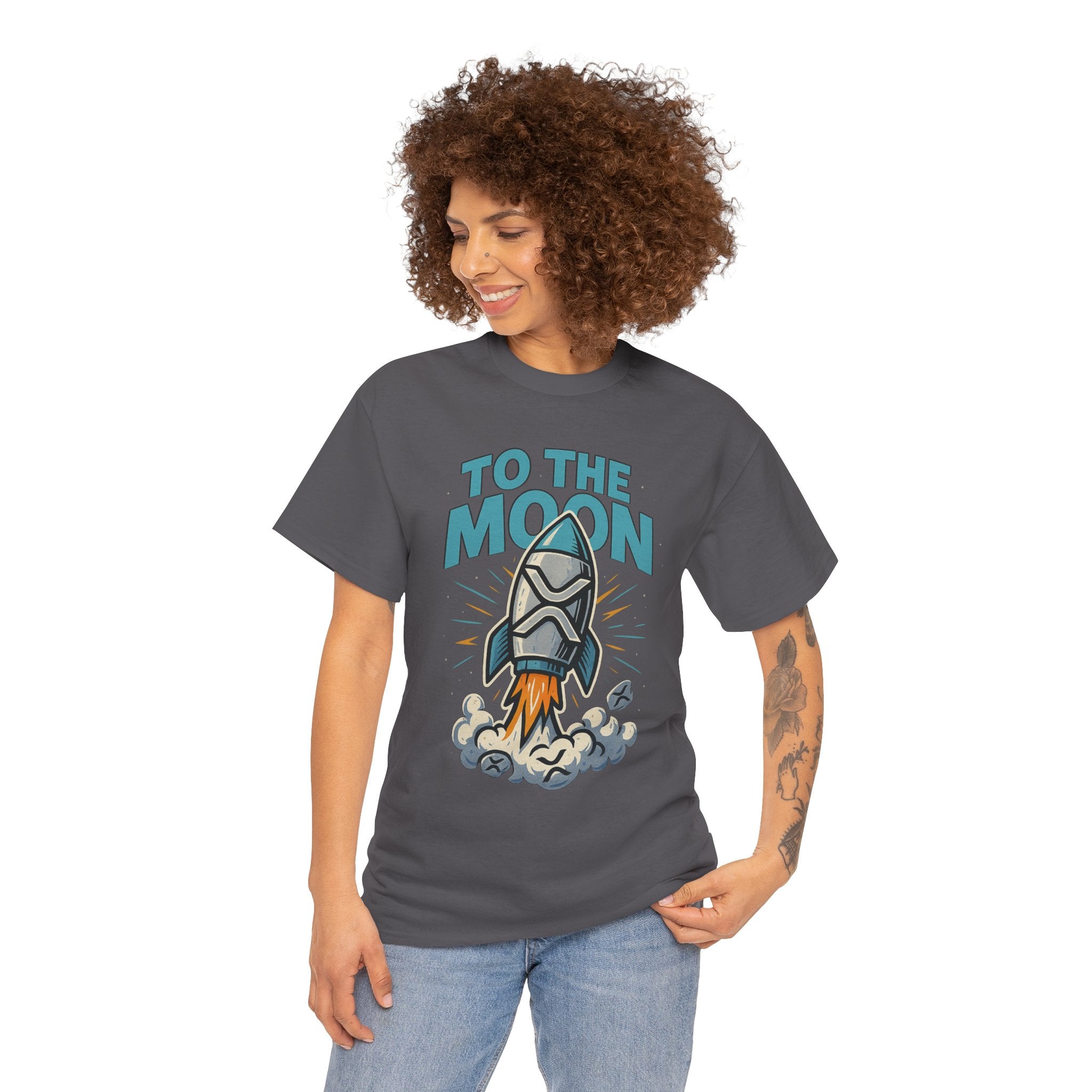 To The Moon Rocket T-Shirt — Space Graphic Tee for Crypto & Space Enthusiasts