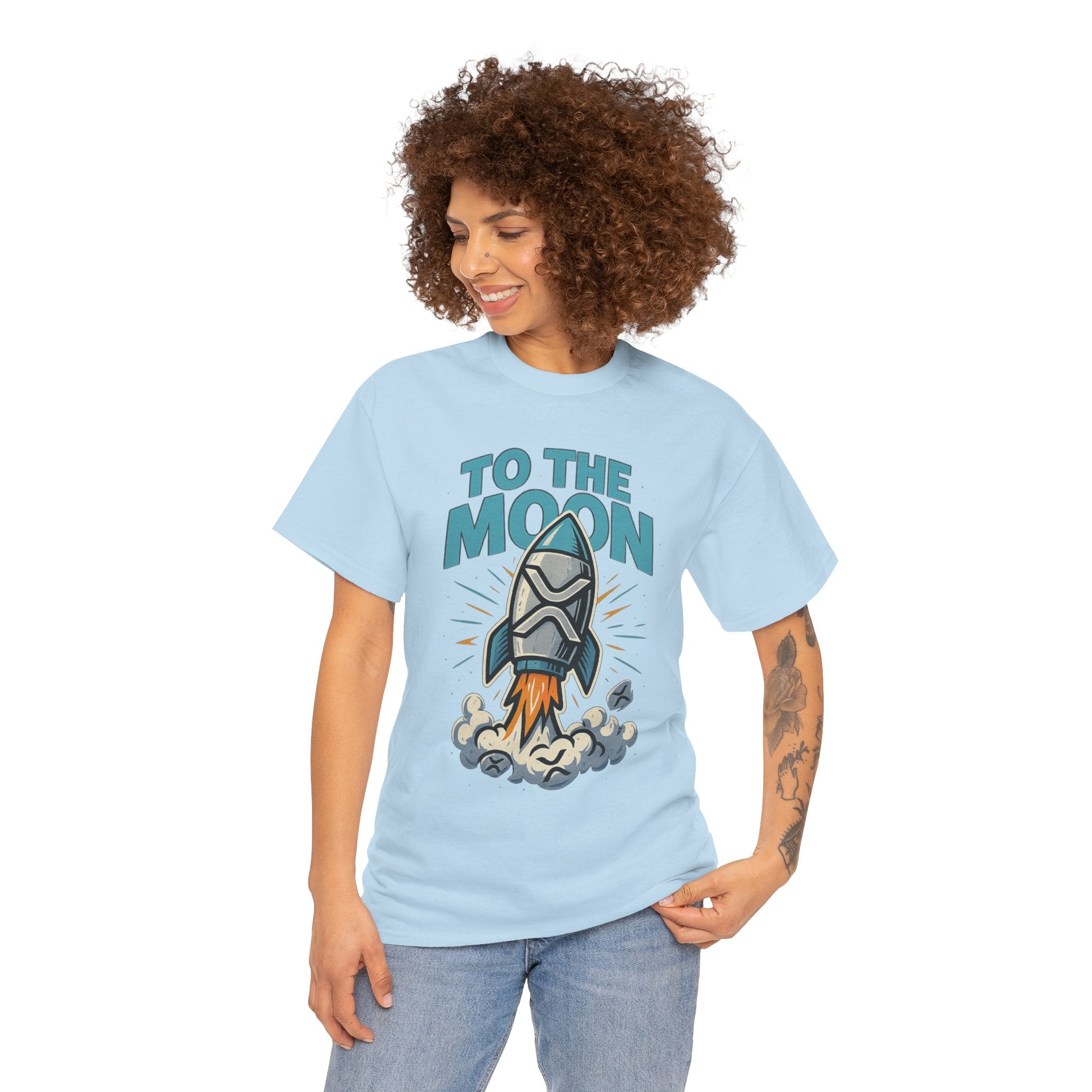 To The Moon Rocket T-Shirt — Space Graphic Tee for Crypto & Space Enthusiasts