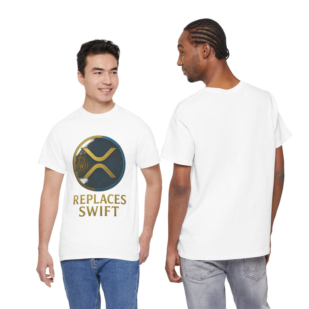 XRP 'Replaces Swift' Cotton Tee — Crypto Ripple Logo T-Shirt