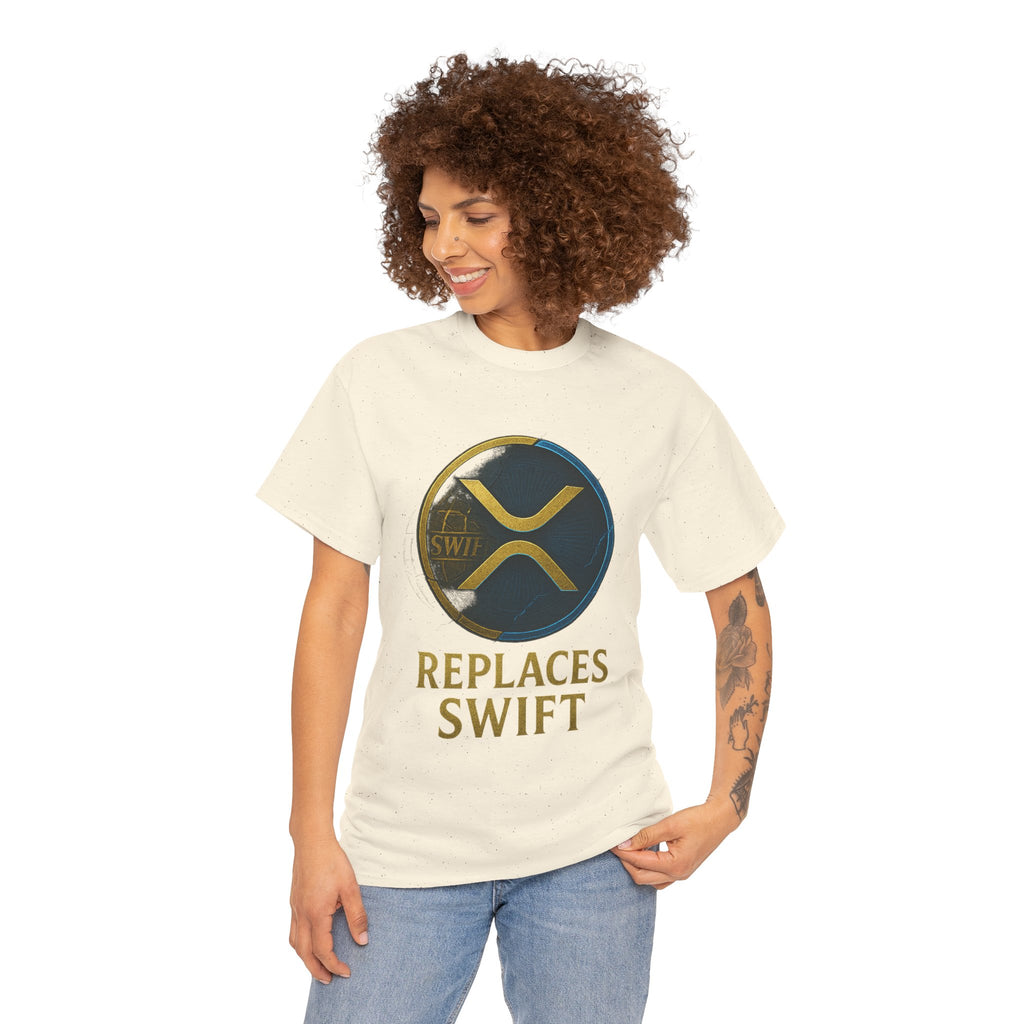 XRP 'Replaces Swift' Cotton Tee — Crypto Ripple Logo T-Shirt