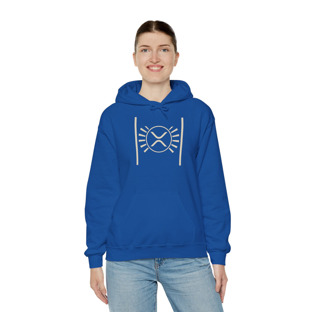 XRP Minimalist Logo Hoodie — Crypto Sun Symbol Sweatshirt