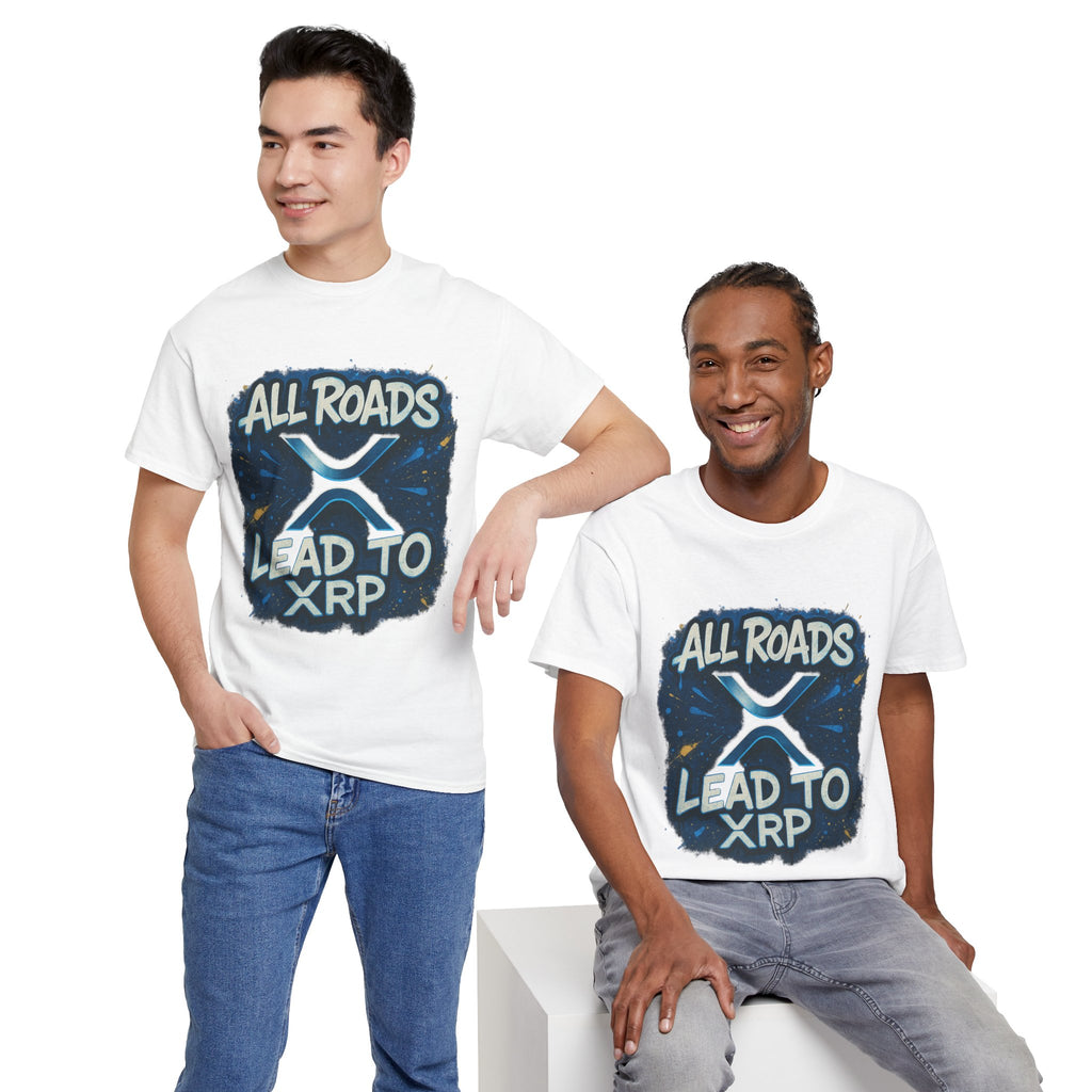 XRP Crypto T-Shirt — "All Roads Lead to XRP" Graphic Tee